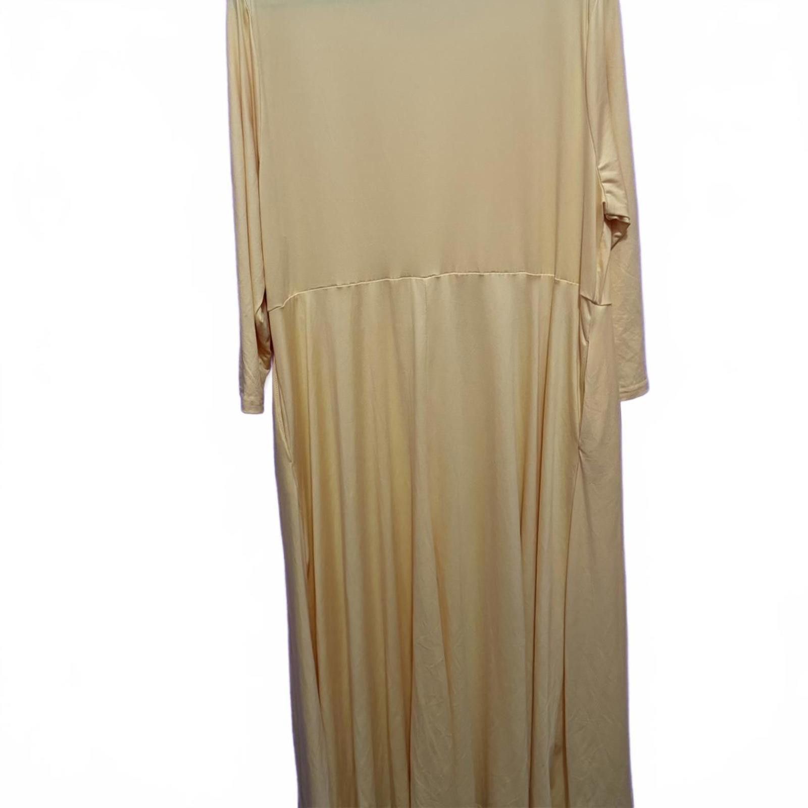 Designer Stylish Long Sleeve Yellow Dress with Belt Size M / US 6-8 / IT 42-44 - 4 Thumbnail