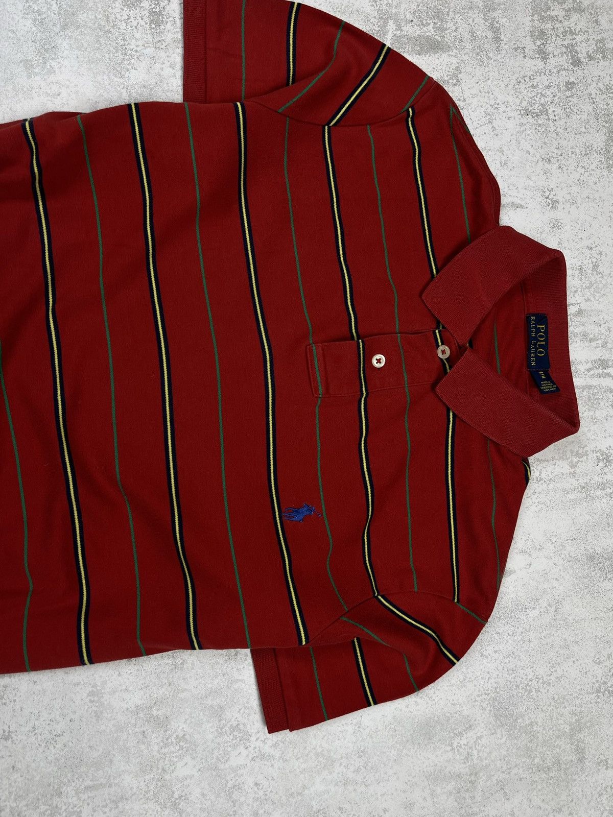 Polo Ralph Lauren Polo Ralph Lauren Striped Red Cotton Pique Polo Shirt Size US M / EU 48-50 / 2 - 4 Thumbnail