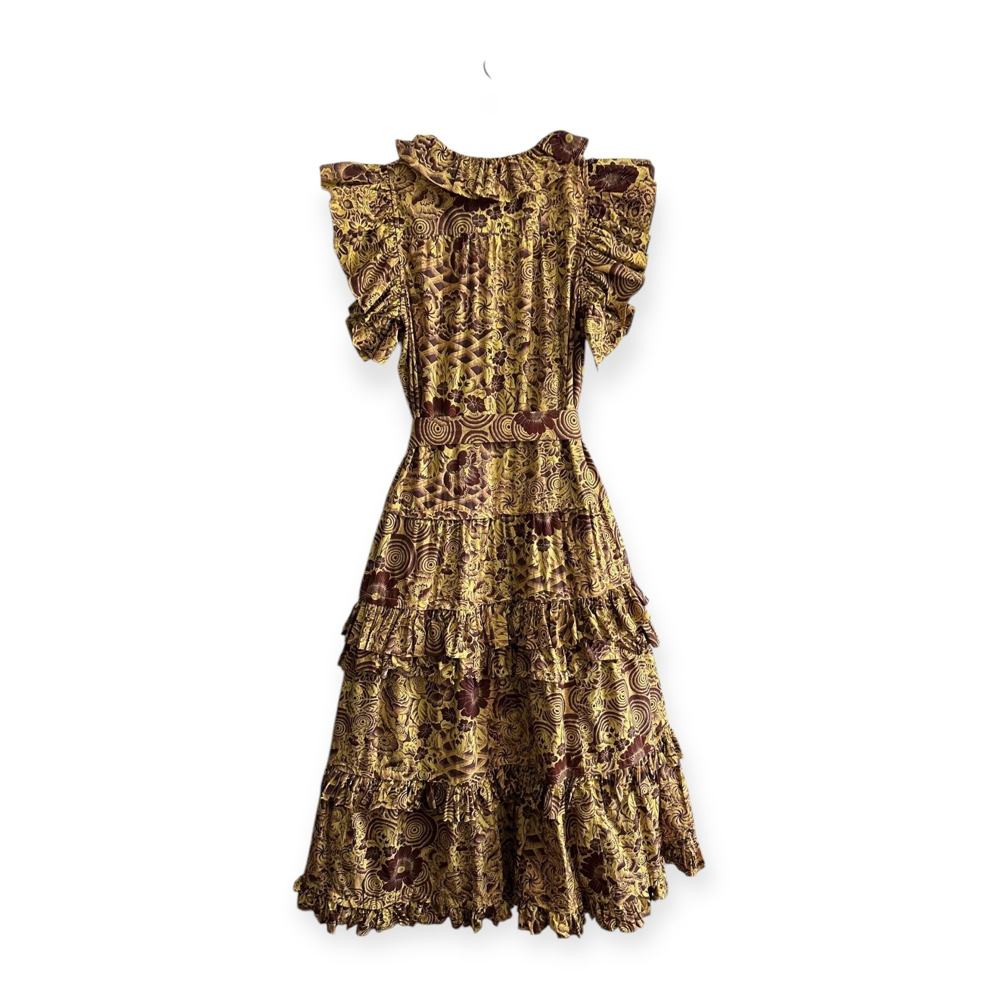 ULLA JOHNSON Elsie Midi Dress, Amber Size 6,