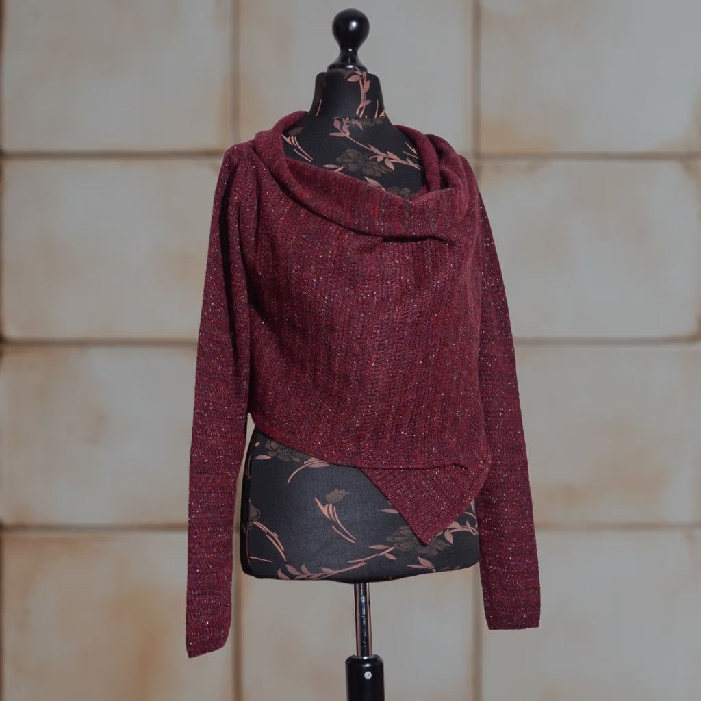 Sarah Pacini VINTAGE Sarah Pacini Wrap Long Sleeve Cardigan Jumper Crop Wool Blend One Size M-L Size ONE SIZE - 1 Thumbnail