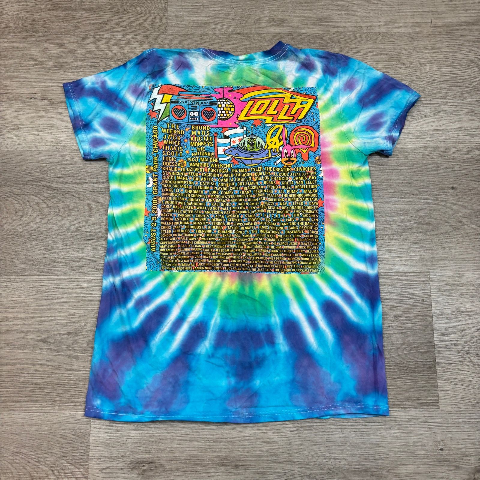 Band Tees Lollapolooza Chicago 2018 Tie Dye Shirt Medium Travis Scott Size US M / EU 48-50 / 2 - 3 Thumbnail