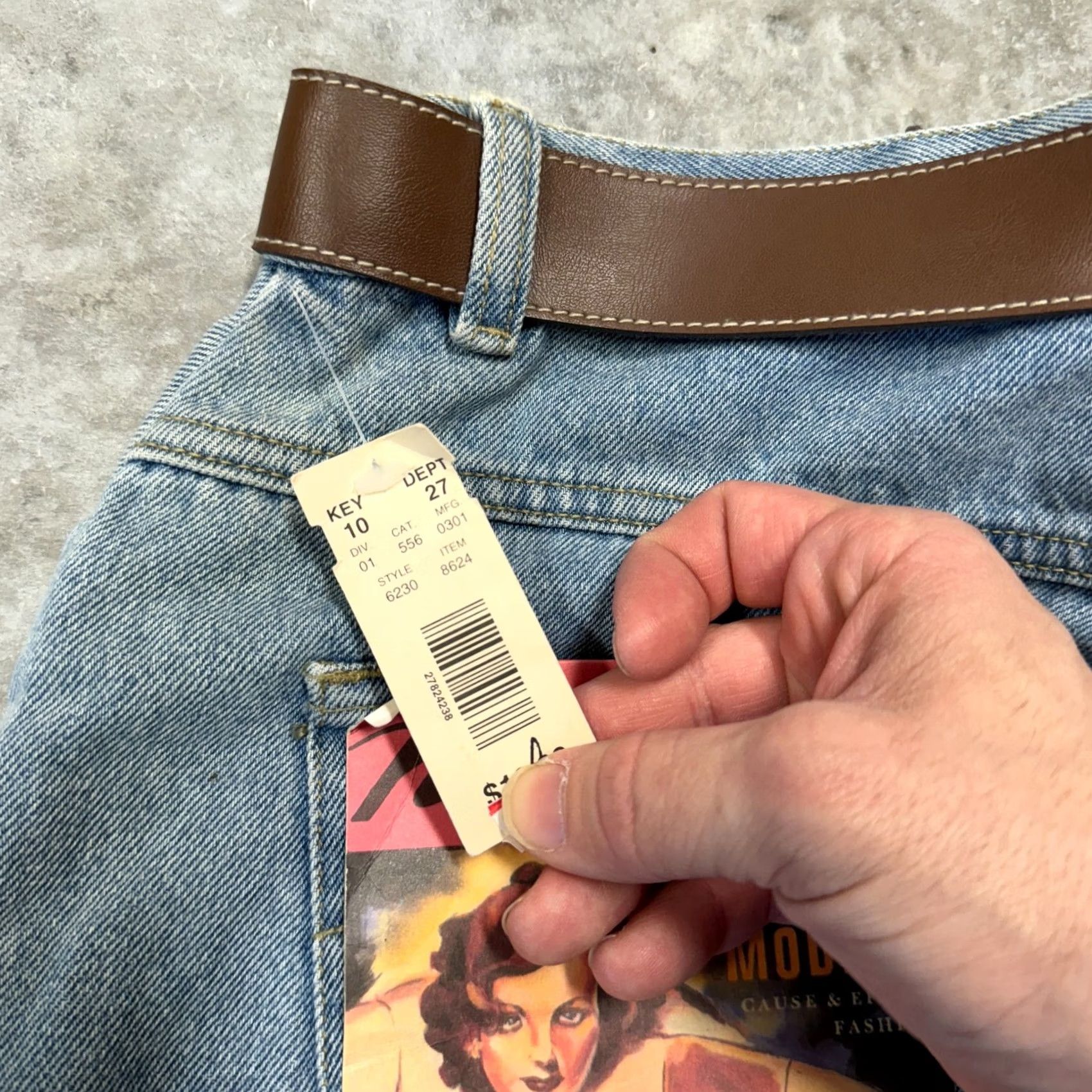 Vintage No Excuses Deadstock womens jeans tapered fit size 13 (30x30) NWT y2k grunge Size 34" / US 12 / IT 48 - 7 Thumbnail
