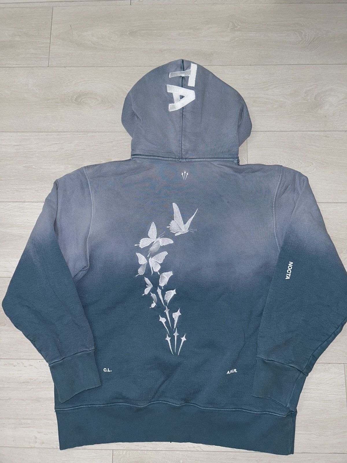 image of Drake Nocta Friends&family Superbowl Hoodie in Baby Blue, Men's (Size Large)