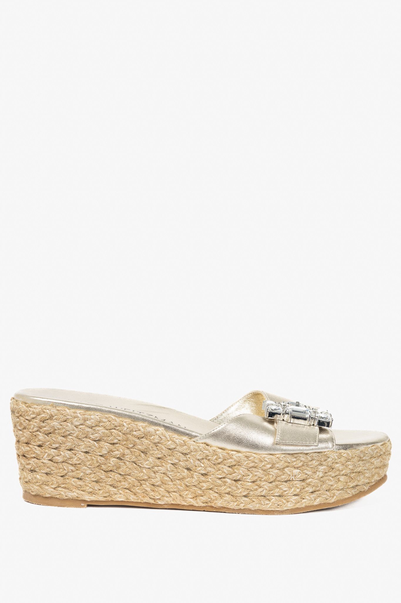 Stuart Weitzman Stuart Weitzman SS23 June 75 Crystal-Buckle Wedge Sandal Size US 7.5 / IT 37.5 - 1 Thumbnail