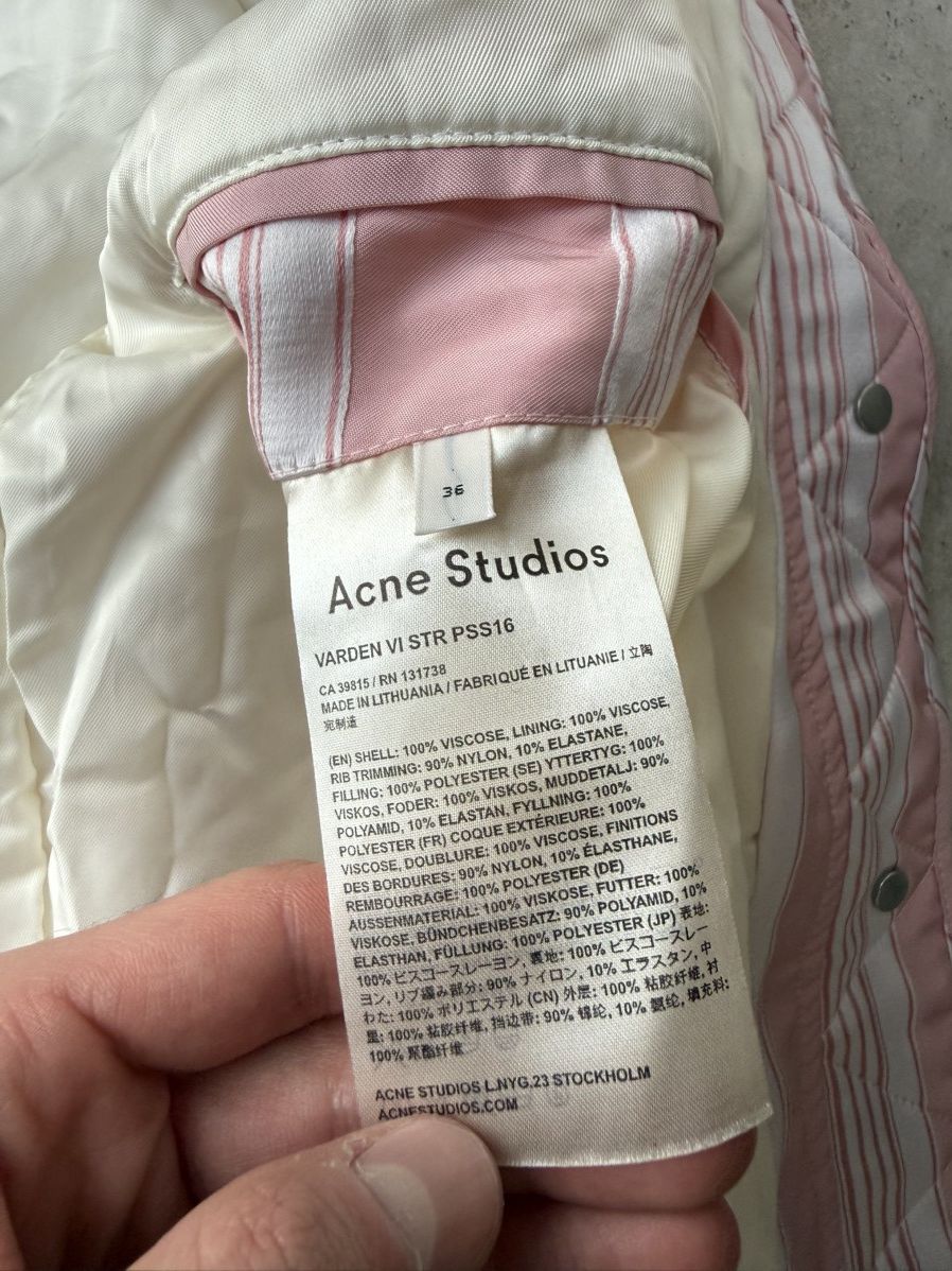 Acne Studios ACNE STUDIOS Varden pink white striped padded bomber jacket Size S / US 4 / IT 40 - 6 Thumbnail