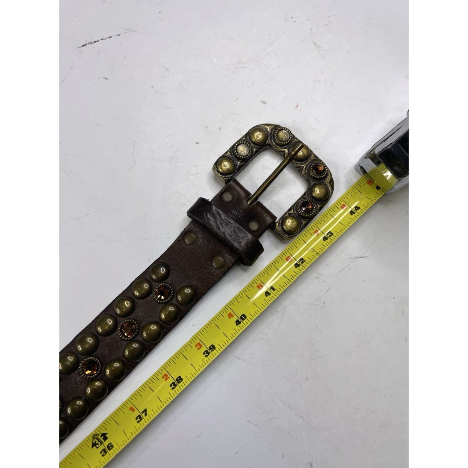 Vintage VINTAGE LEATHEROCK Studded Belt Leather Black Women Size 37 Rock Belt Accessories Womens Mens Girls Size ONE SIZE - 3 Thumbnail