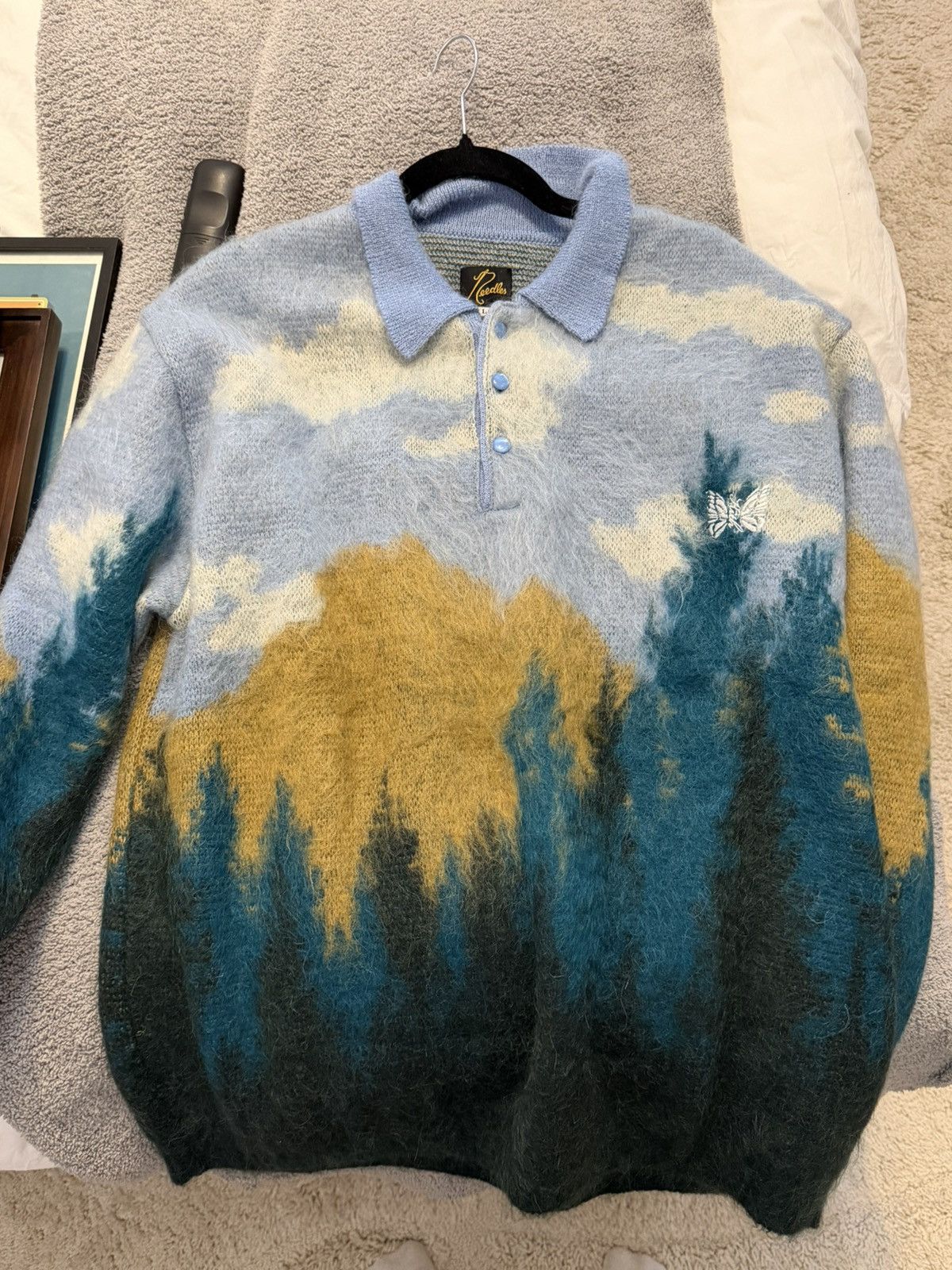 Kith × Needles Needles x Kith Mohair Spruce Polo Size US L / EU 52-54 / 3 - 5 Thumbnail