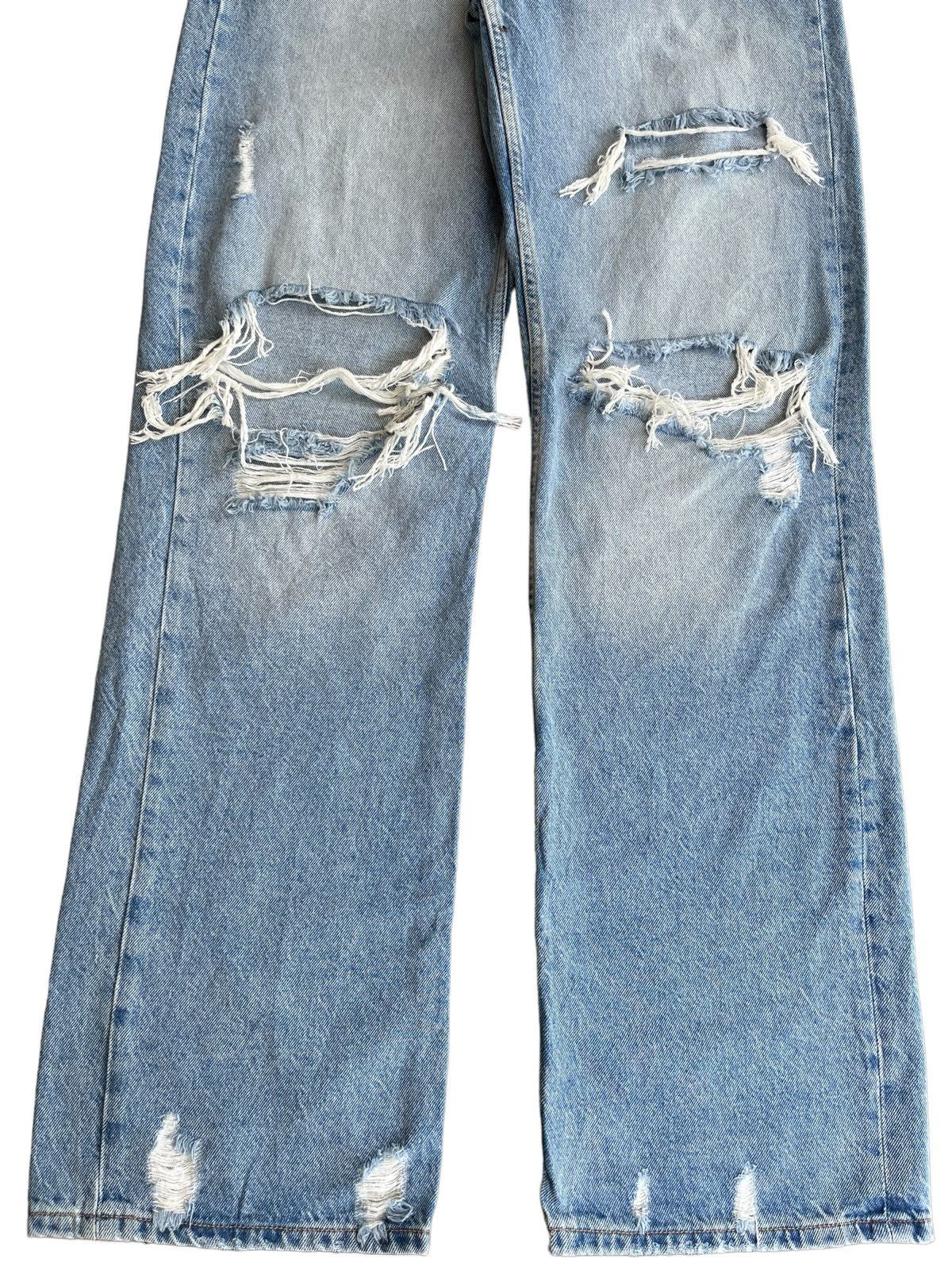 Rhude × Zara Vintage Y2K Zara Blue Washed Distressed Relaxed Jeans Size US 32 / EU 48 - 5 Thumbnail