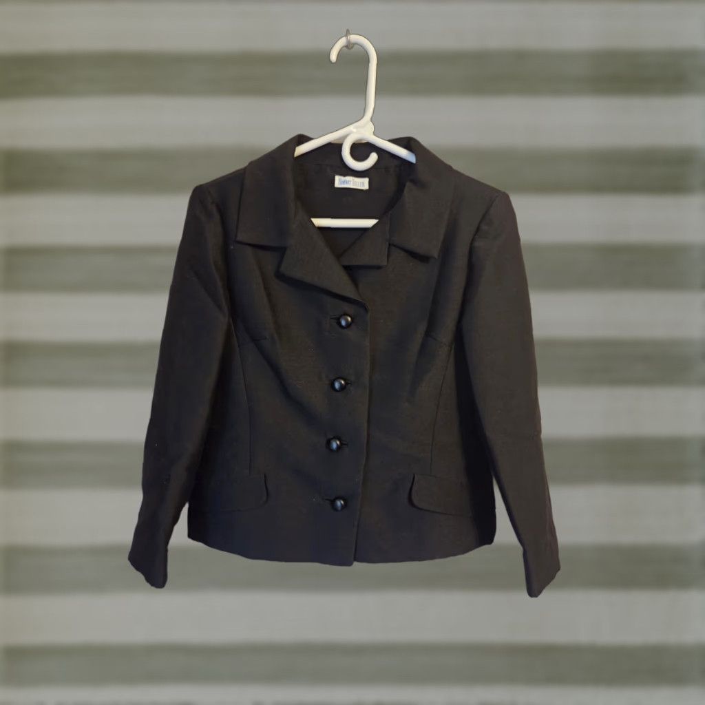 Vintage VINTAGE Bonwit Teller MS Couture Black Short Jacket Blazer M Womens 1960s Size 32" / US 10 / IT 46 - 1 Thumbnail