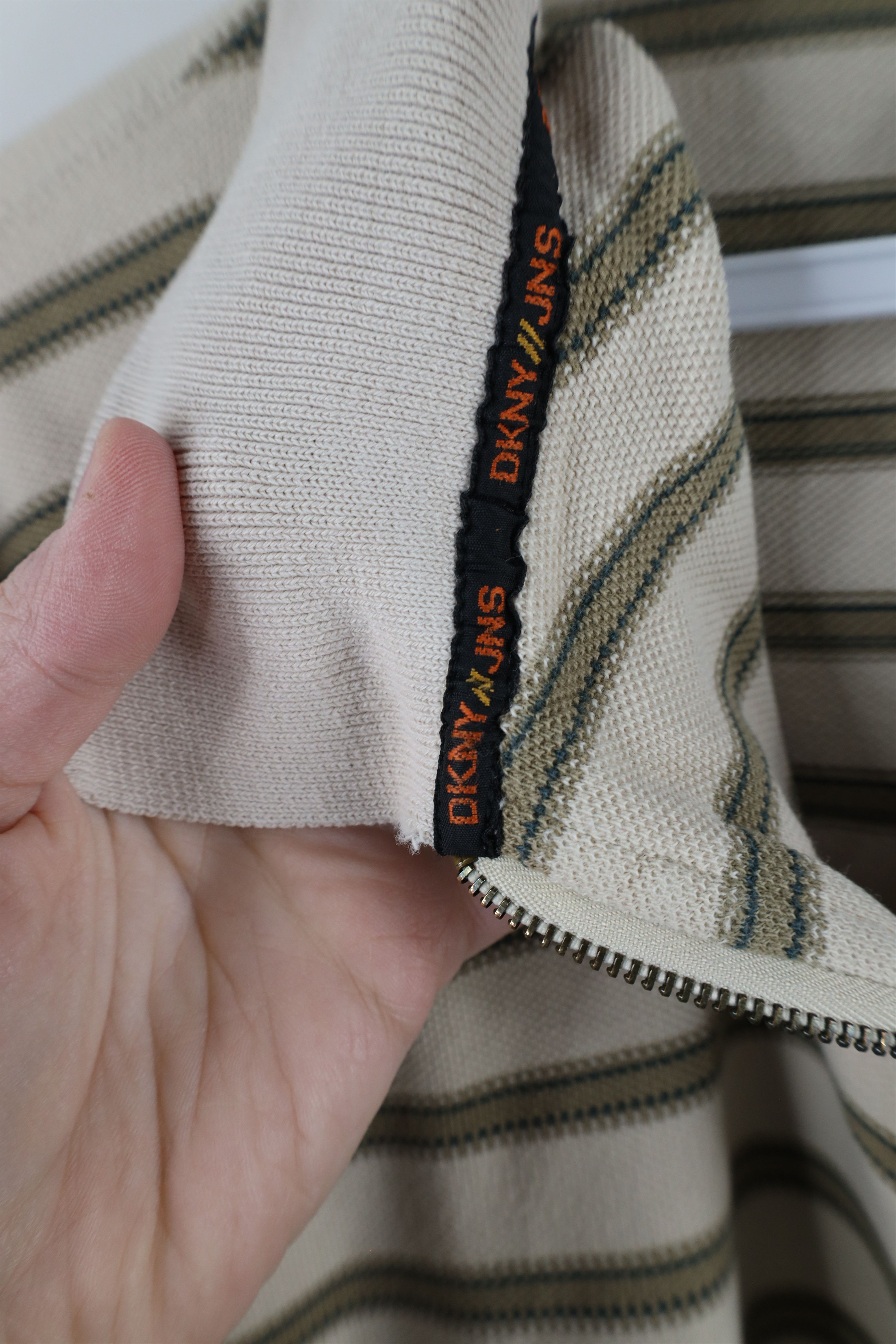 DKNY × Vintage Vintage 90s DKNY Striped Half Zip Long Sleeve Polo Shirt USA Size US M / EU 48-50 / 2 - 5 Thumbnail