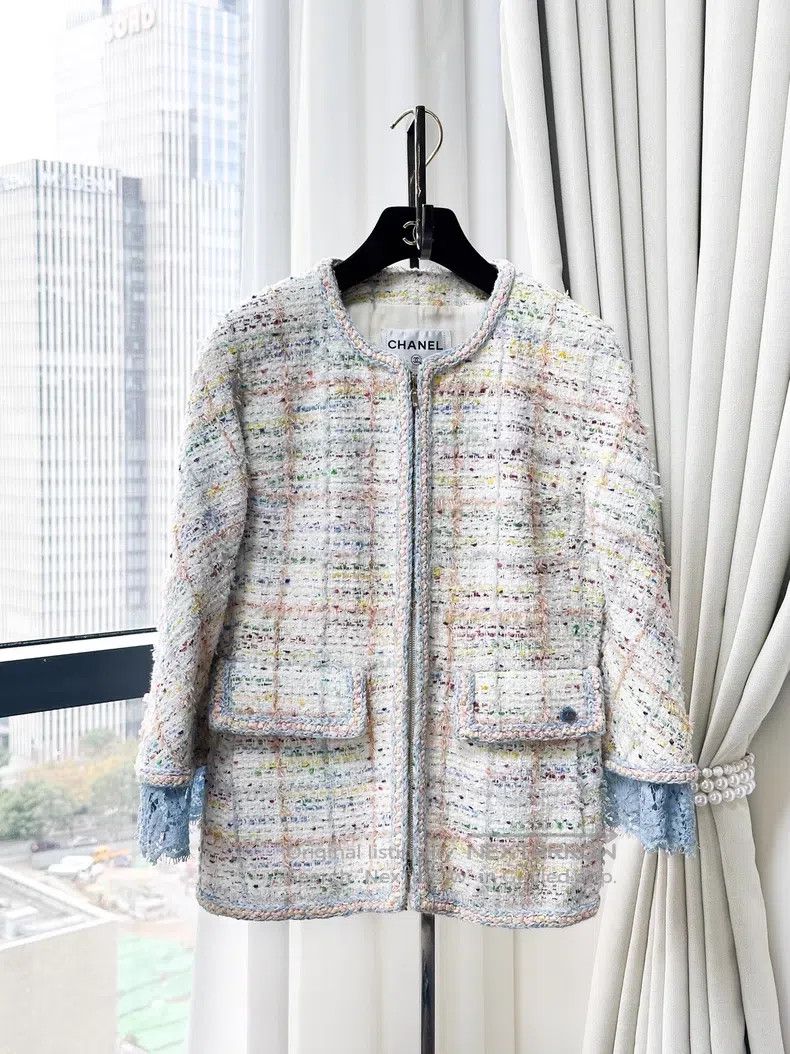 Chanel Chanel Plaid stitching lace cuffs short-sleeved long-sleev Size XS / US 0-2 / IT 36-38 - 1 Thumbnail