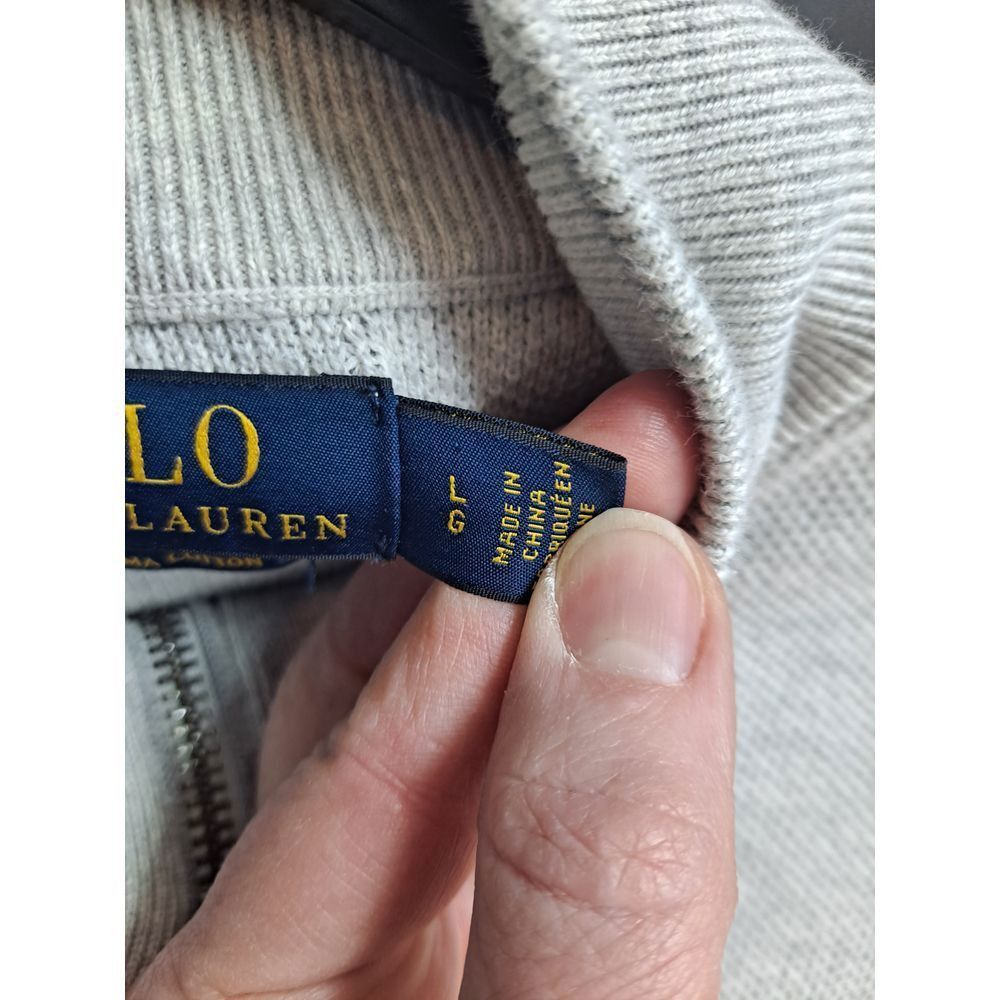Polo Ralph Lauren Polo Ralph Lauren Pima Cotton 1/4 Zip Pullover Sweater Gray Size US L / EU 52-54 / 3 - 5 Thumbnail
