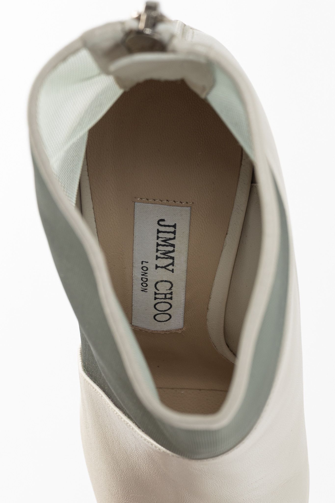 Jimmy Choo Jimmy Choo Sioux 100 Latte Nappa & Mint Mesh Ankle Boots Size US 7 / IT 37 - 11 Thumbnail