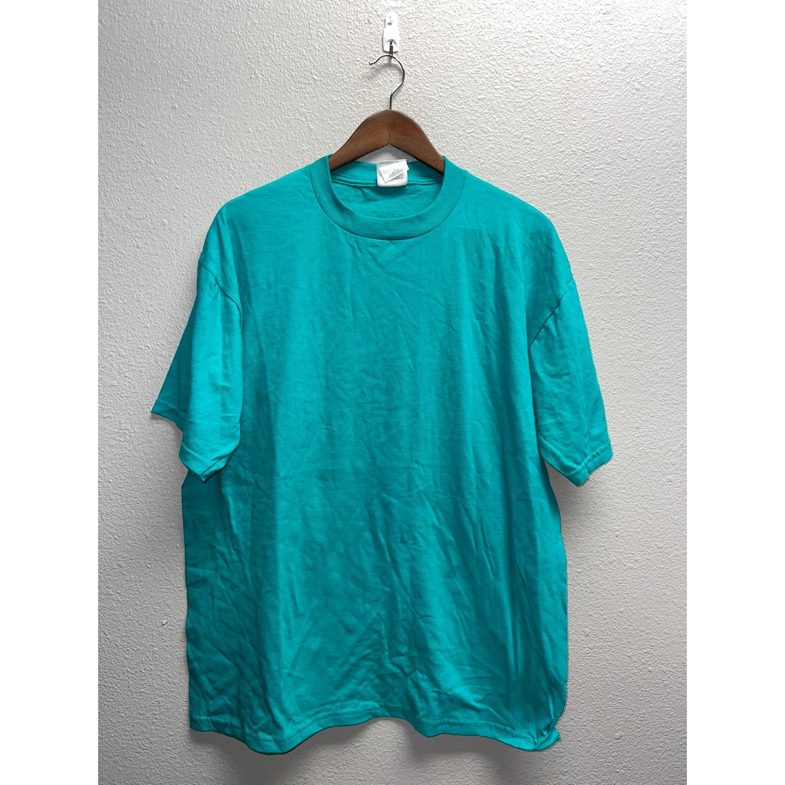 Jerzees Vintage Teal Blank Shirt Jerzees Heavyweight Cotton Tee 90s Size US L / EU 52-54 / 3 - 1 Thumbnail
