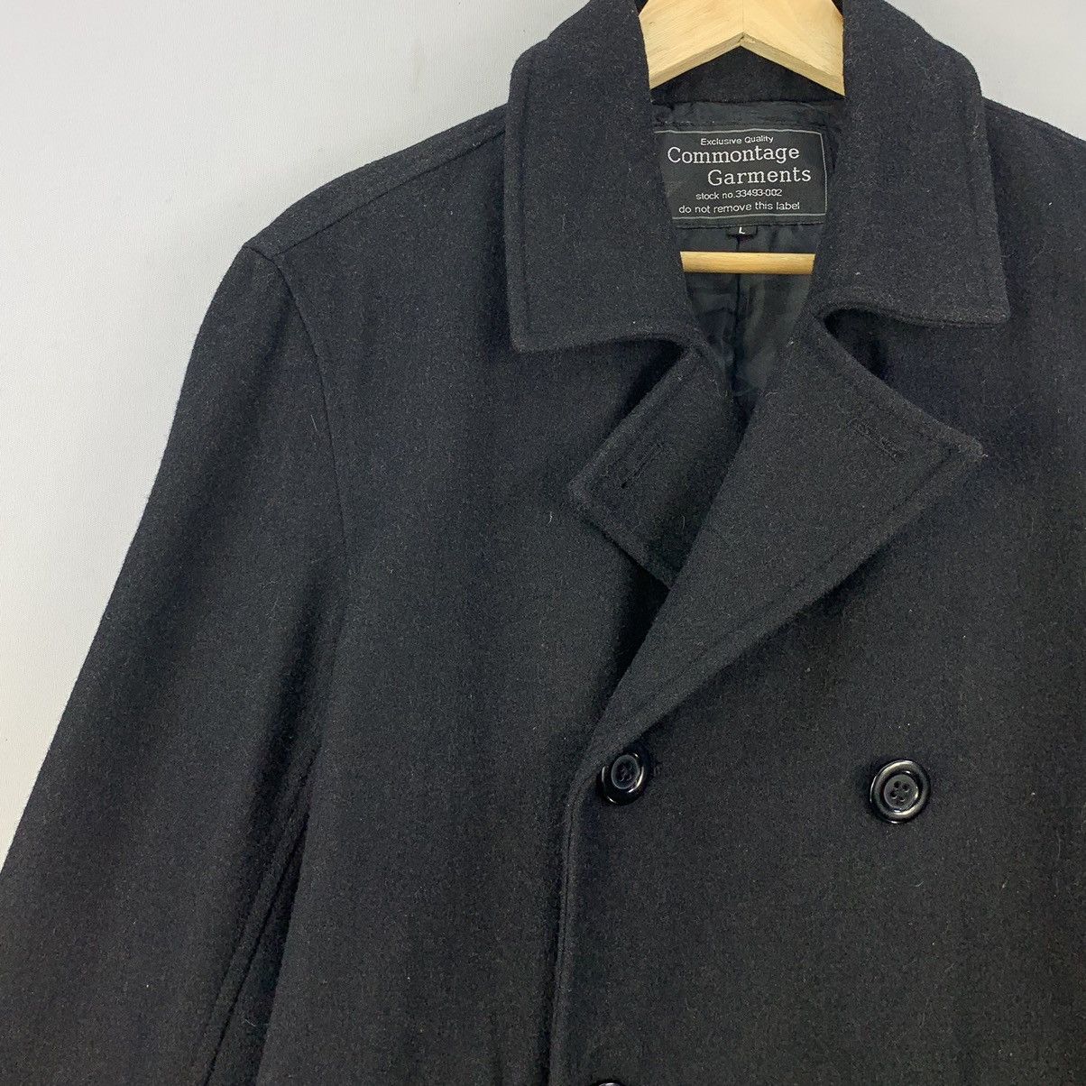 Japanese Brand Vintage Commontage Double Breasted Peacoat Wool Blend Jacket Size US L / EU 52-54 / 3 - 5 Thumbnail