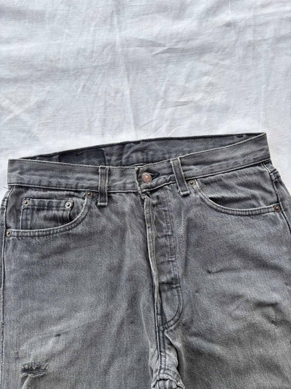 Kapital Vintage Levis 501 MADE IN USA Faded Black Distress Denim Size US 30 / EU 46 - 9 Thumbnail