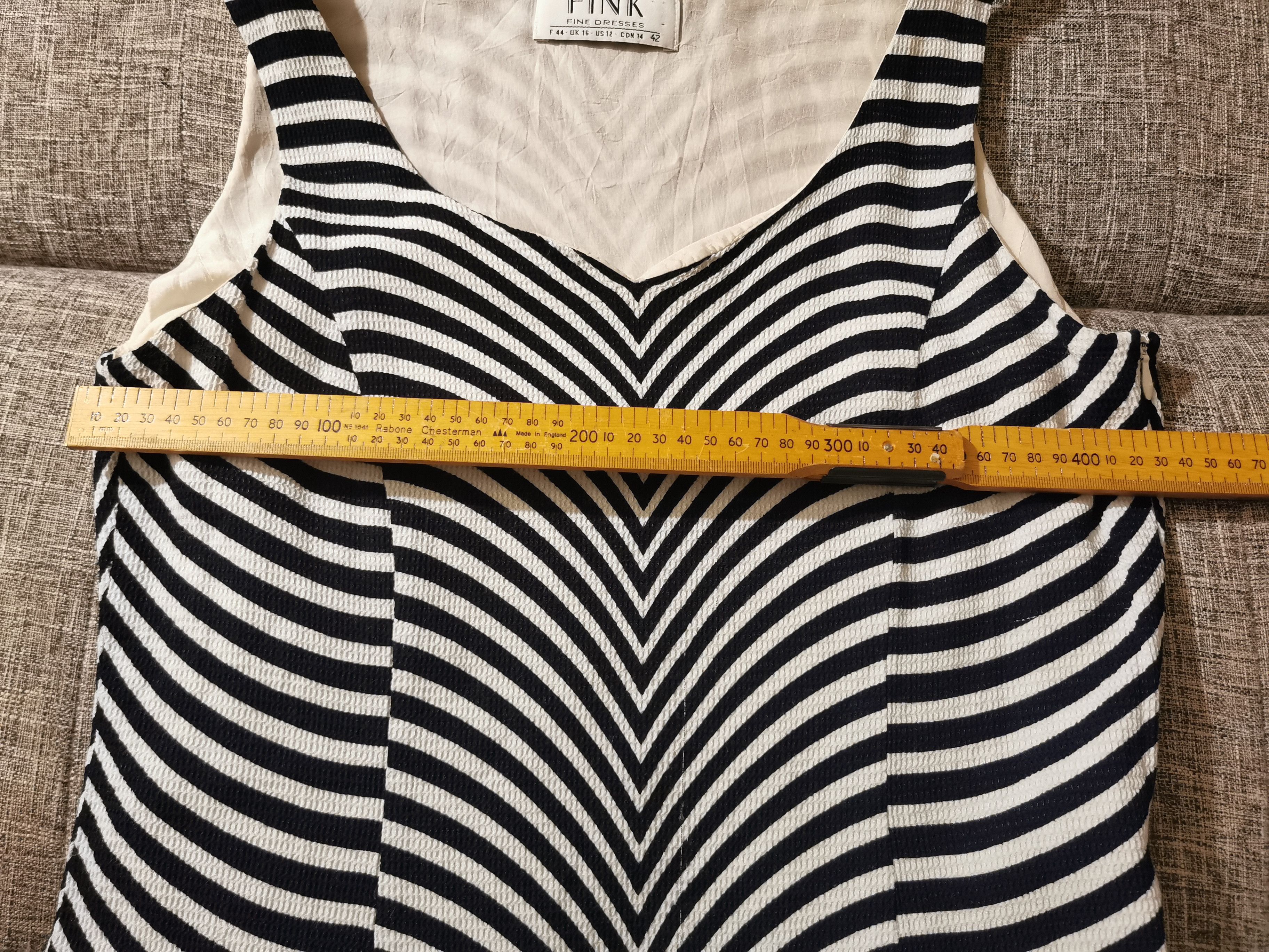 Other FINK fine dresses Stripy chevron dress. Vintage. 60s 70s Size XXL / US 16-18 / IT 52-54 - 9 Thumbnail