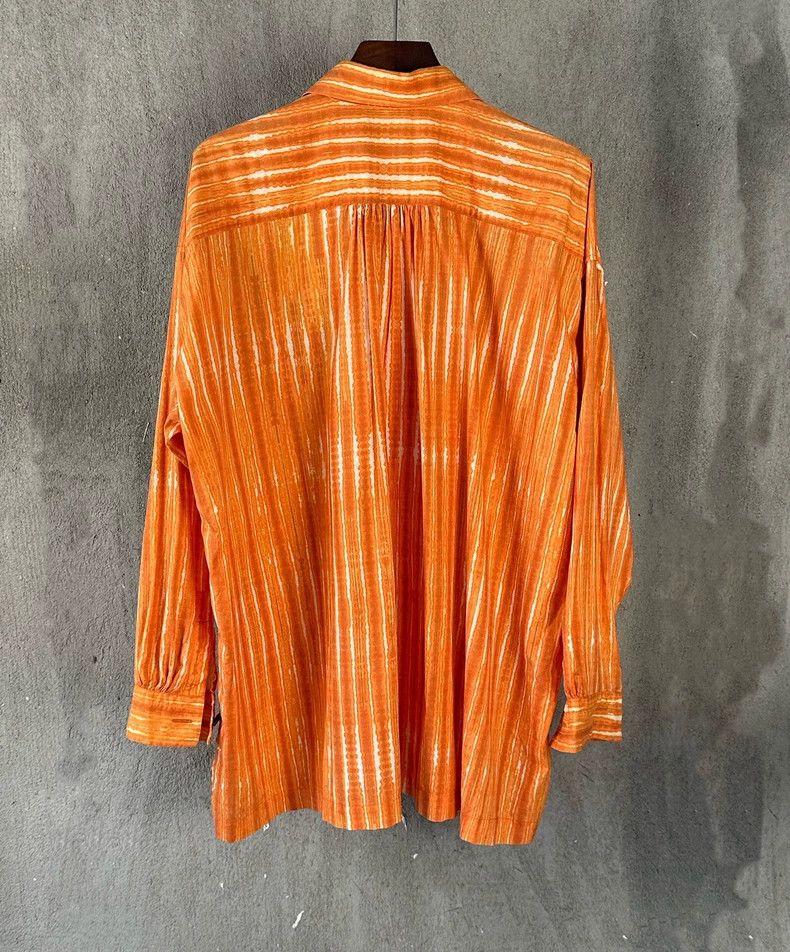 Issey Miyake Issey Miyake Orange striped tie-dyed long-sleeved shirt Size US L / EU 52-54 / 3 - 2 Thumbnail