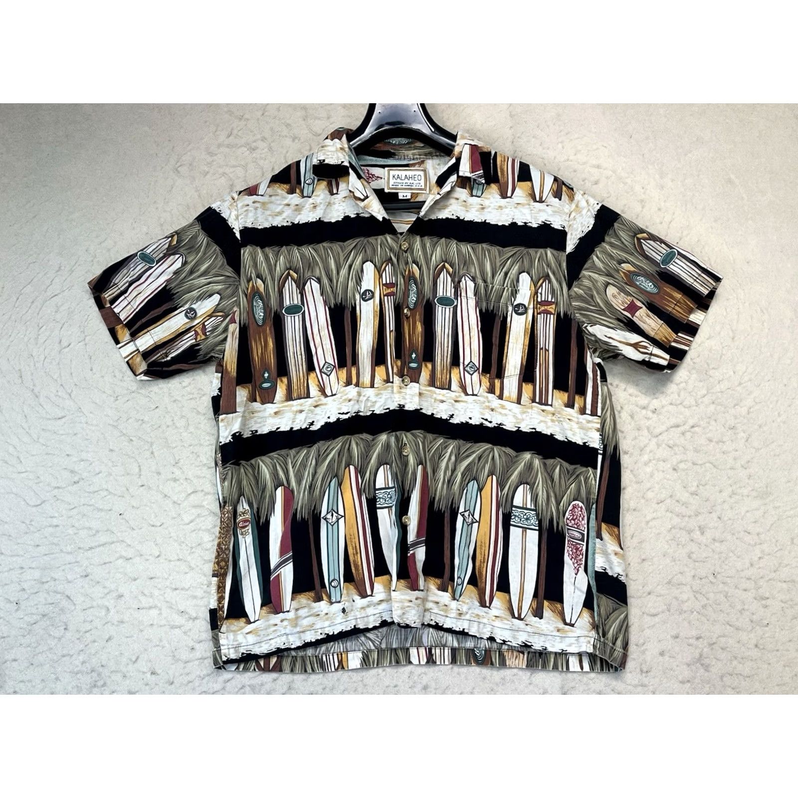 ALOHAS VINTAGE Kalaheo Surf Boards Hawaiian Aloha USA Made Men’s Medium Shirt Size US M / EU 48-50 / 2 - 2 Thumbnail
