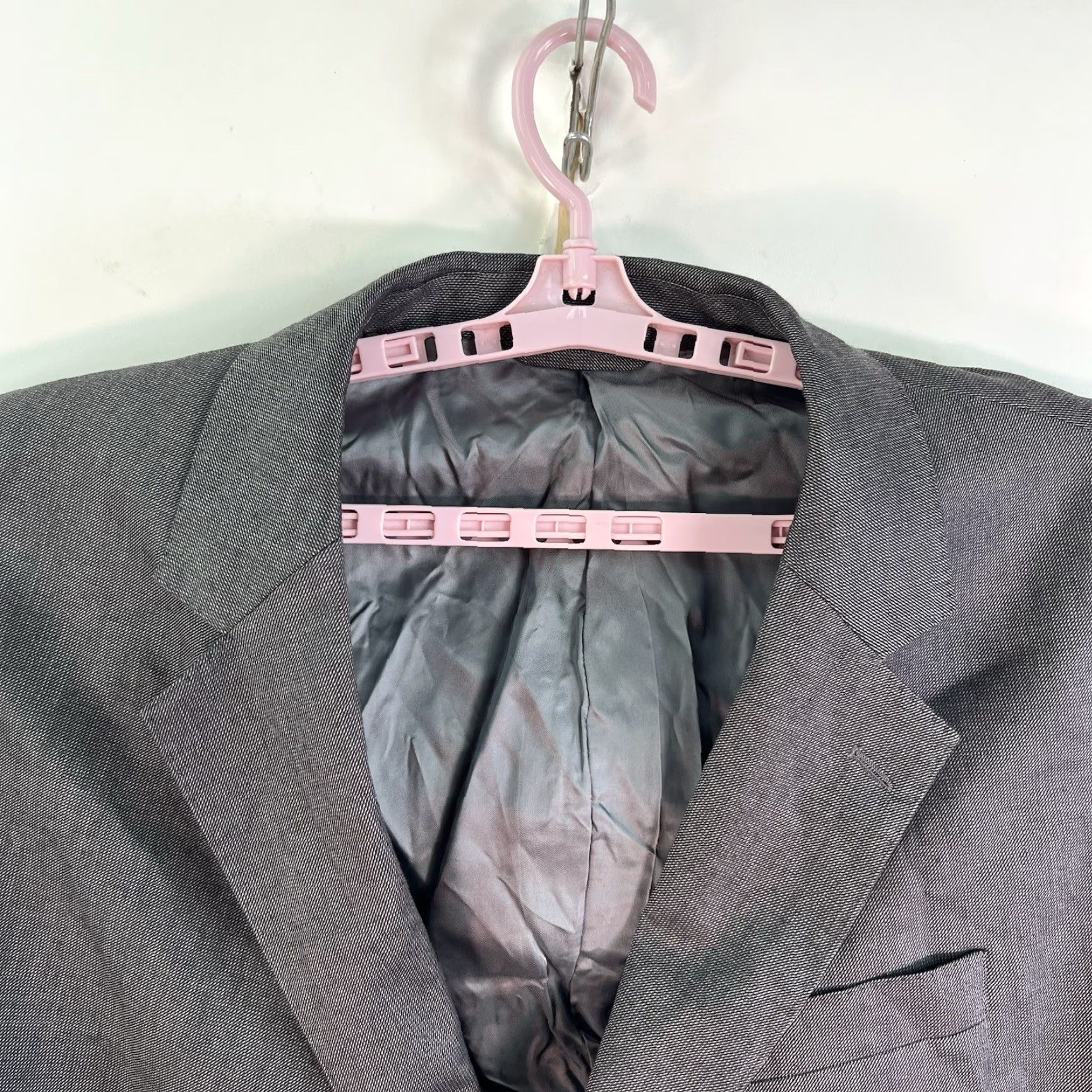 Bonobos VINTAGE Bonobos Italian Wool Blazer Sport Coat Mens 54R Gray Wool Tweed Notch Lapel Double Vented Size 54R - 3 Thumbnail
