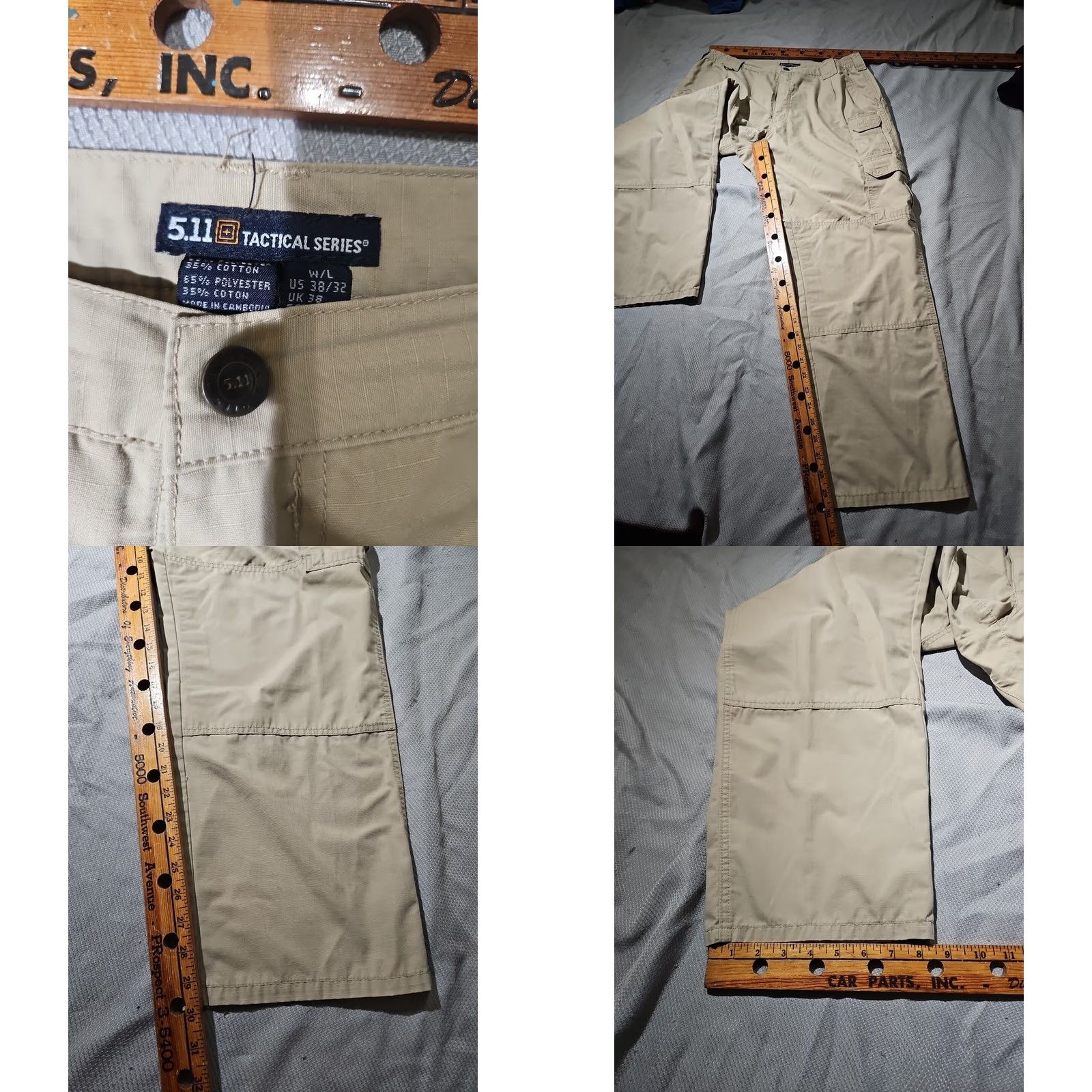 Vintage 511 Tactical Pants Mens 38x32 Beige Taclite Pro Ripstop Cargo Pocket Straight Size US 38 / EU 54 - 8 Thumbnail