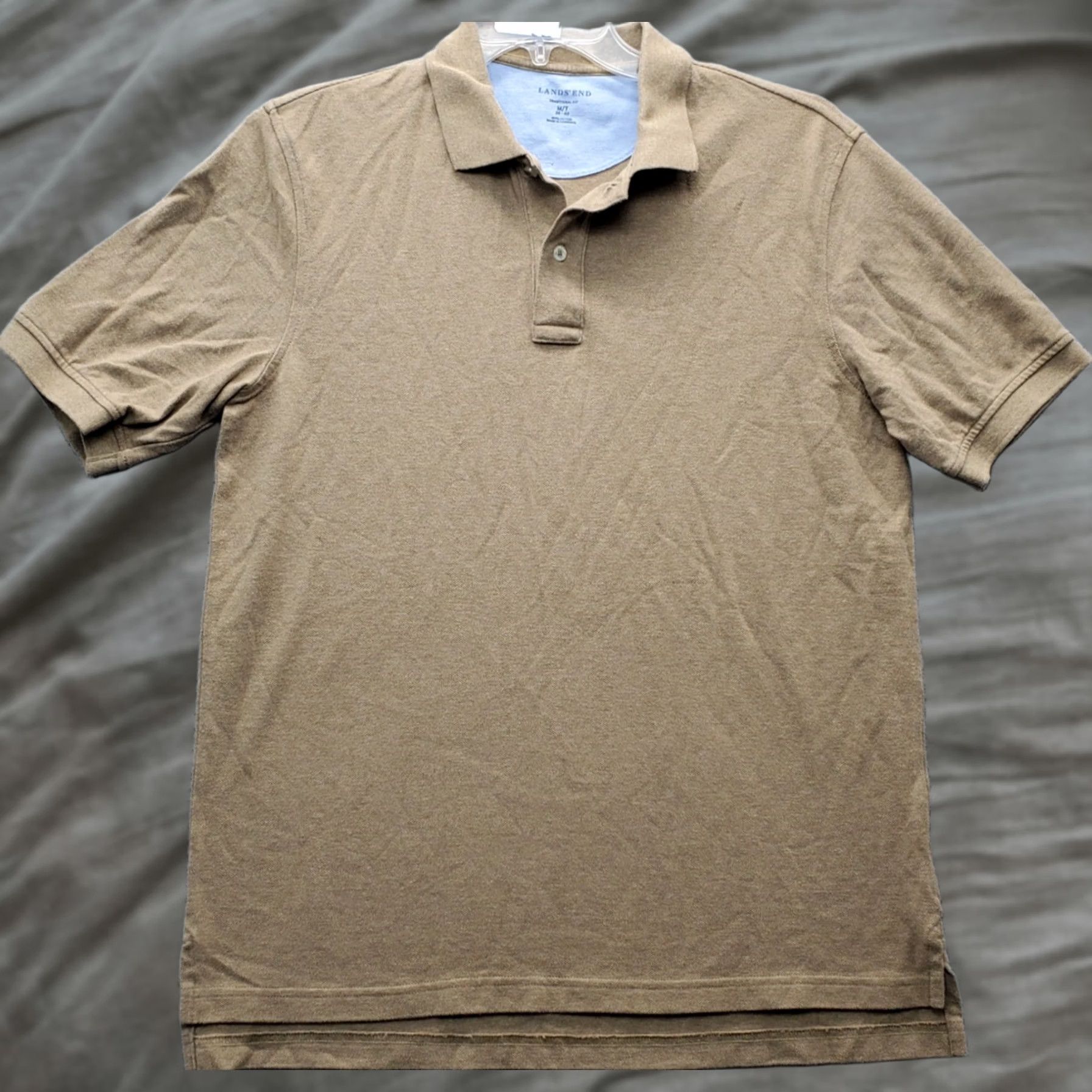 Lands' End Lands' End Polo Shirt Mens M Brown Traditional Fit Collared Short Sleeve Slit Golf Sports Shirt Size US M / EU 48-50 / 2 - 1 Thumbnail