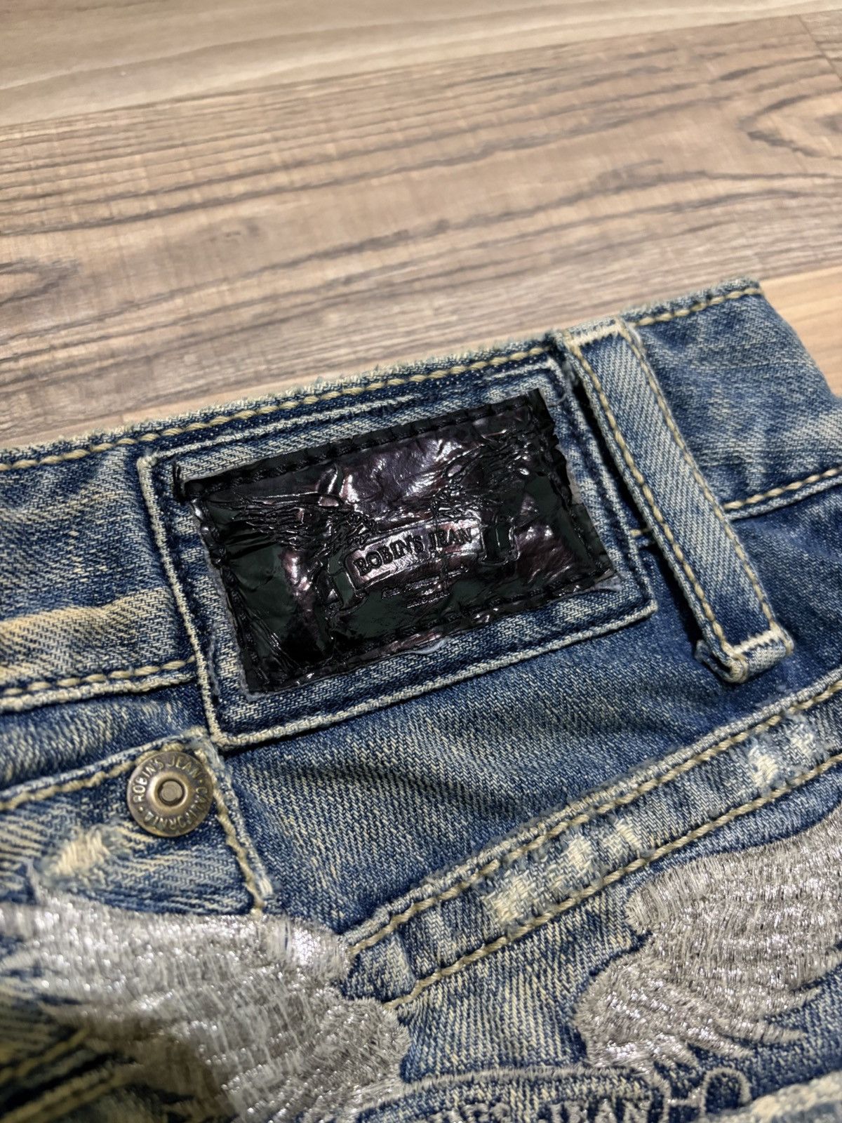 Robins Jeans ROBINS JEAN SKULL PUNK STUDDED ROCK AND ROLL JEANS SIZE 29 Size US 29 - 7 Thumbnail