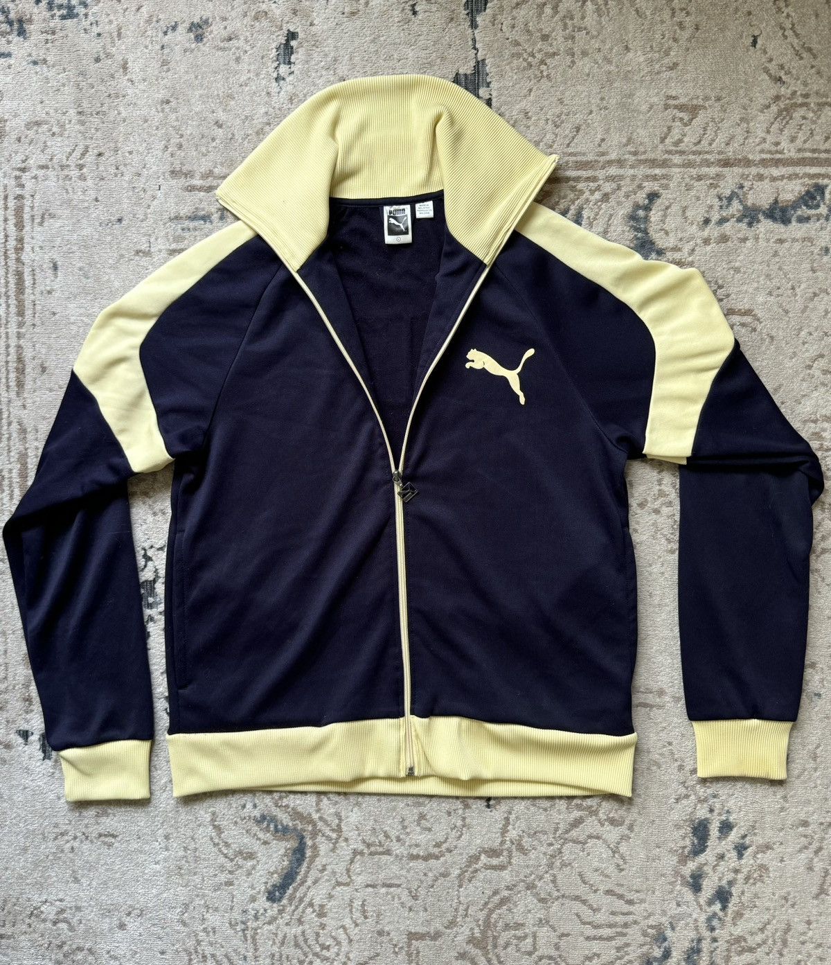 Puma Vintage Puma Tracksuit Jacket - Dark Blue Yellow Size US L / EU 52-54 / 3 - 2 Thumbnail