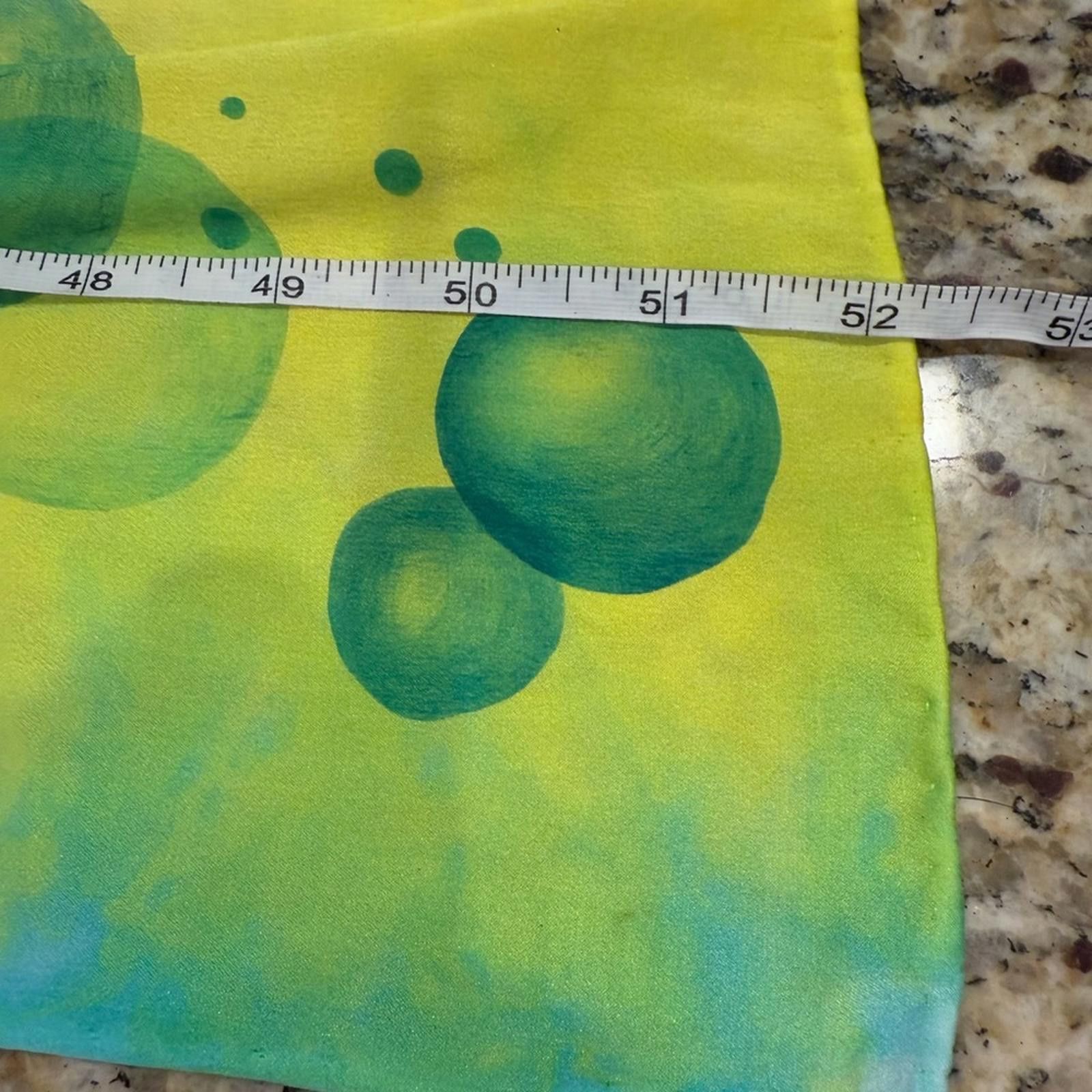 Other Silky scarf colorful green & yellow bubble pattern Size ONE SIZE - 5 Thumbnail