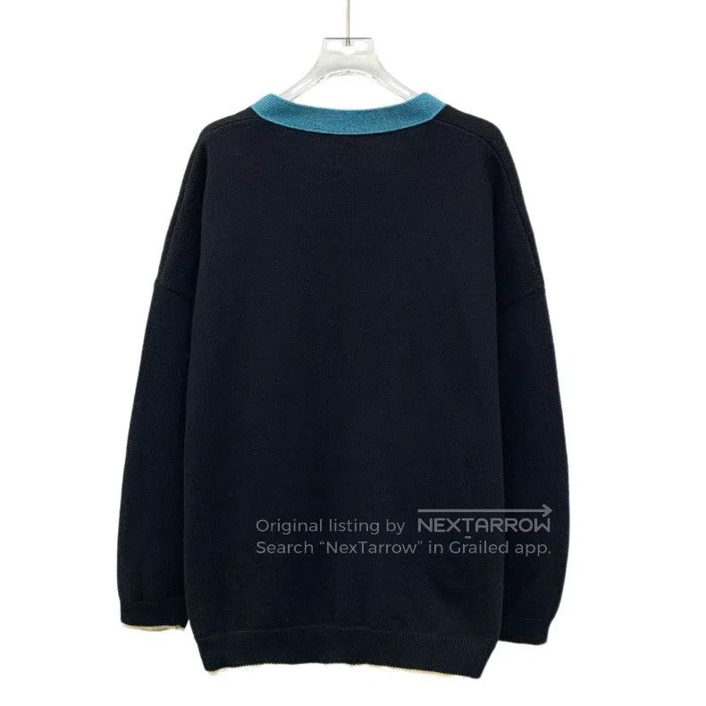 Loewe Loewe Black Logo Embroidered Wool V-neck Single Breasted L Size L / US 10 / IT 46 - 2 Thumbnail