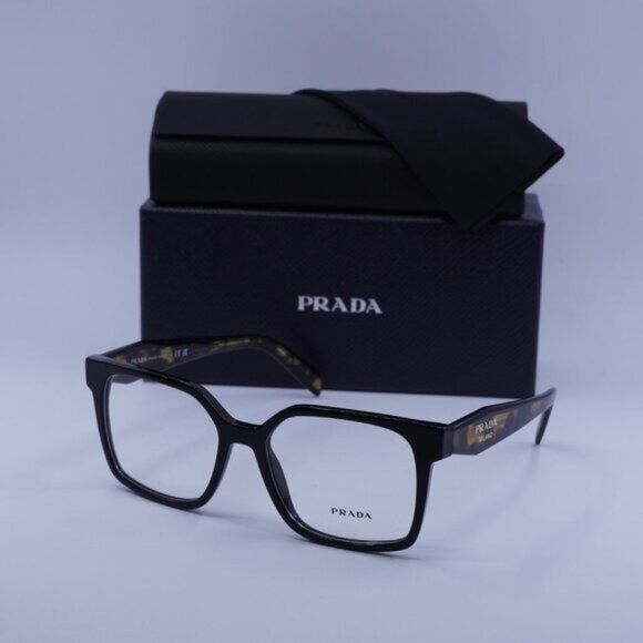 Prada Prada PRB03V 3891O1 Eyeglasses Black 52mm Square Frame Size ONE SIZE - 1 Thumbnail