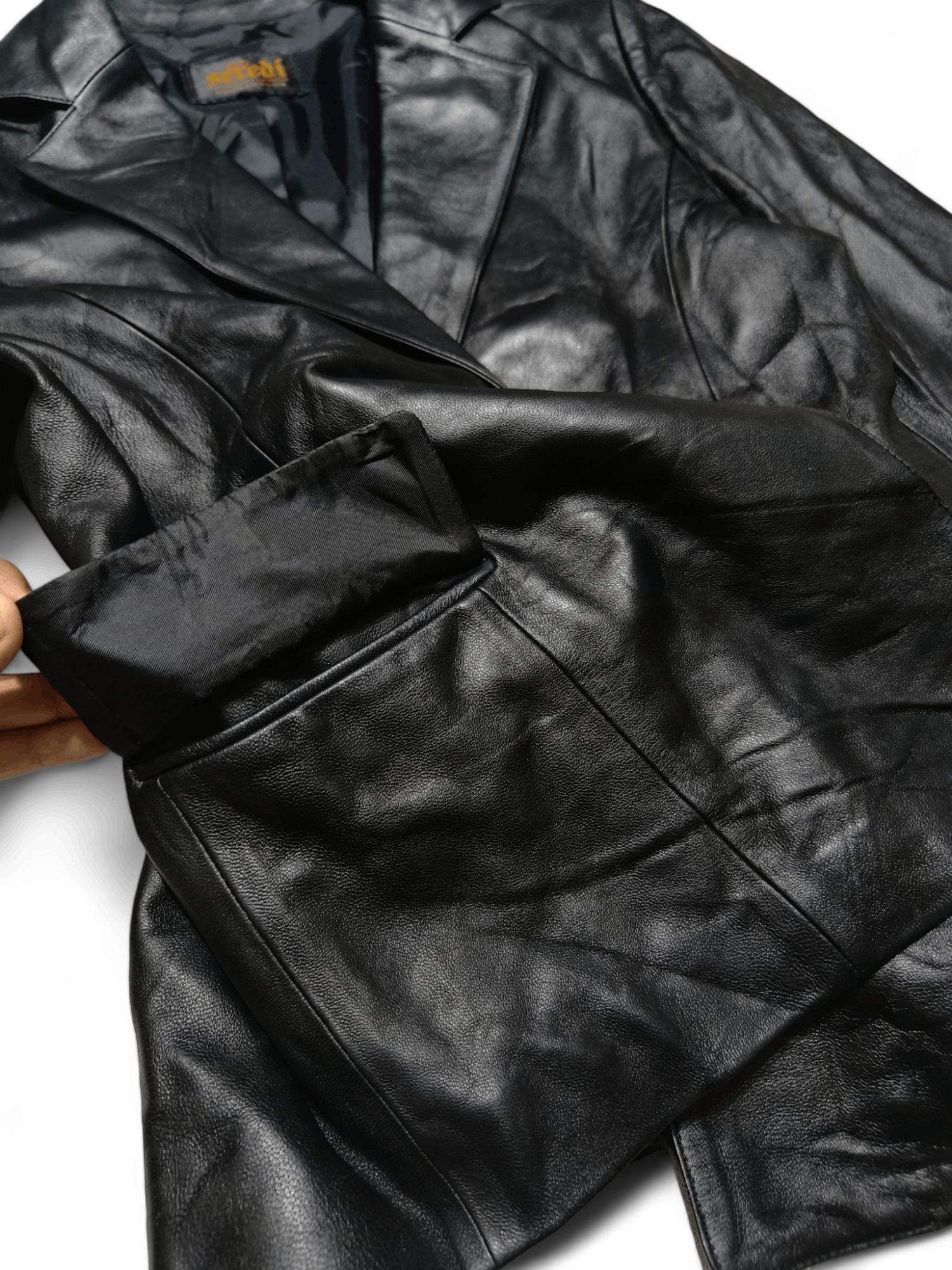 Other Vintage Women's SEREDI Sheepskin Leather Blazer Coat Jacket Size M / US 6-8 / IT 42-44 - 6 Thumbnail