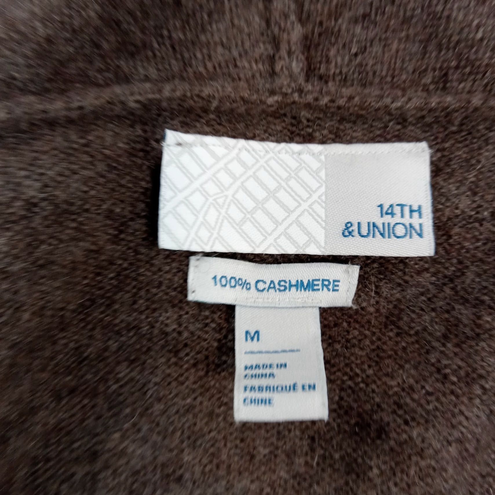 Vintage 14th & Union Womens Brown Cashmere Cardigan Sweater Medium Long Sleeve Open Waterfall Fall Winter Size M / US 6-8 / IT 42-44 - 5 Thumbnail