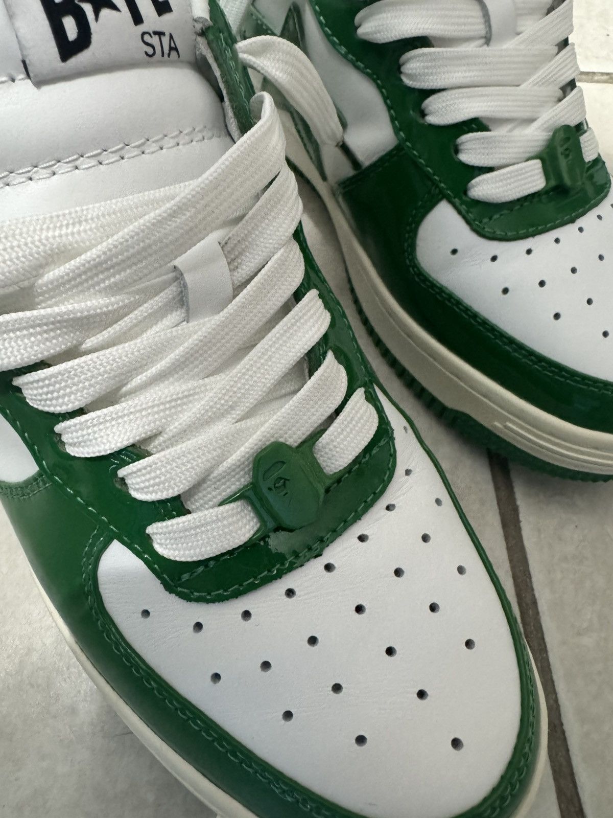 Bape BAPE Bapesta Patent Leather Green/White Size US 9 / EU 42 - 8 Thumbnail