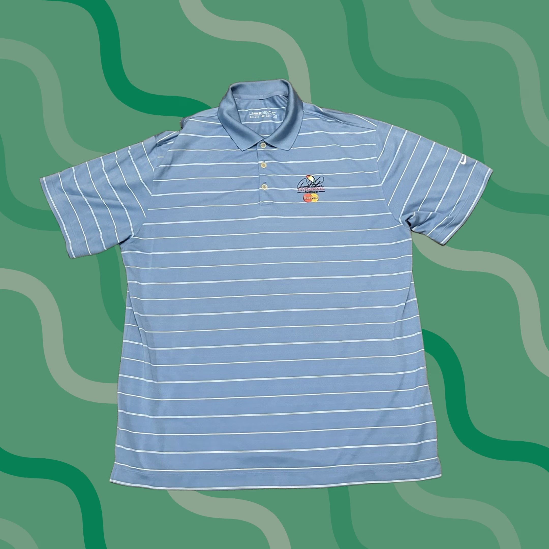 Nike Nike Polo Shirt Mens XL Arnold Palmer Golf Performance Breathable Striped Blue Size US XL / EU 56 / 4 - 1 Thumbnail