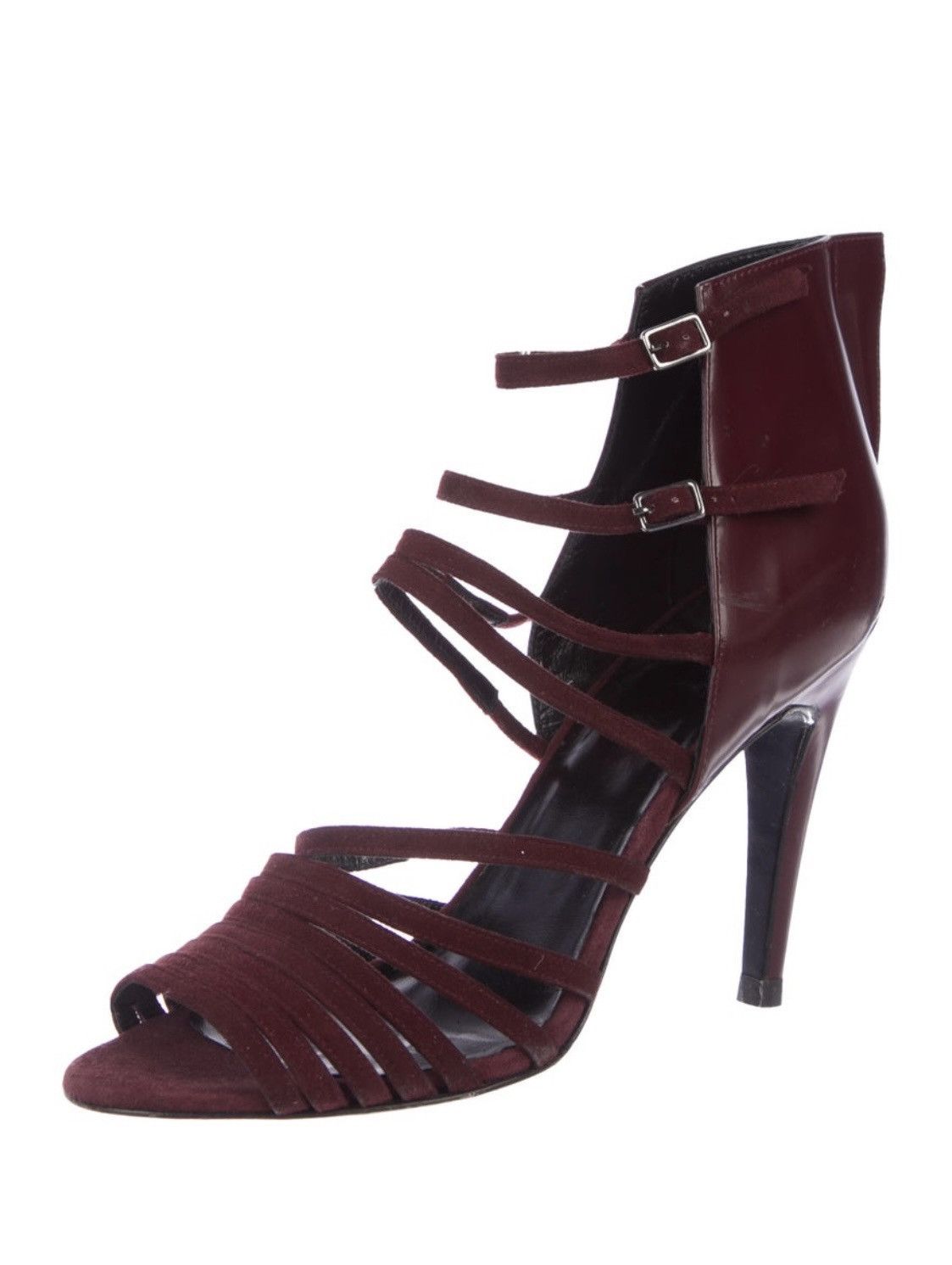 Pierre Hardy Burgundy Strappy Sandals Size US 7.5 / IT 37.5 - 2 Thumbnail