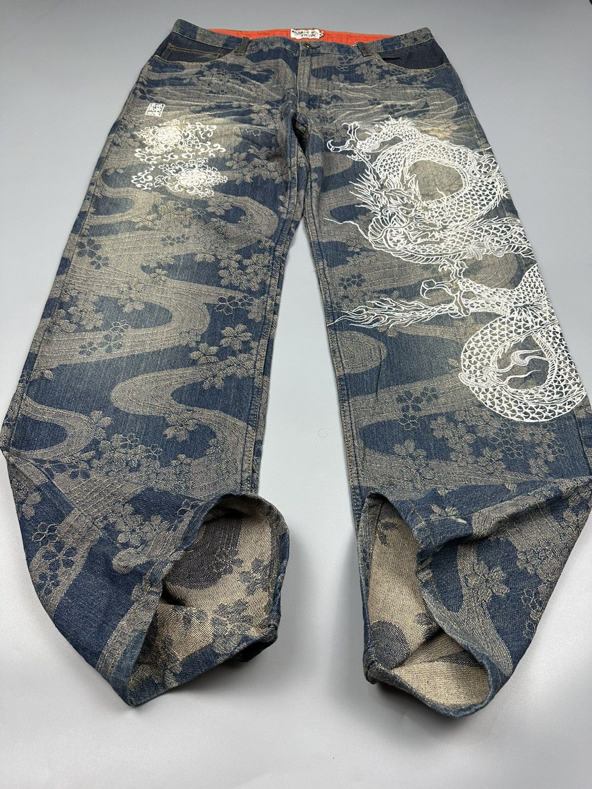 If Six Was Nine 🔥Rare🔥Karakuri Tamashi Over Embroidered Denim Size US 38 / EU 54 - 7 Thumbnail