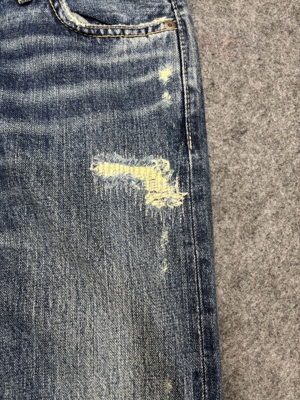 Japanese Brand 💥Insane💥GOA Japan Rare Sick Distressed Selvedge Denim F671 Size US 29 - 5 Thumbnail
