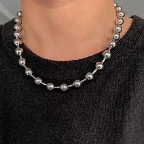 Jewelry Steel Ball Necklace 8mm Size ONE SIZE - 1 Thumbnail
