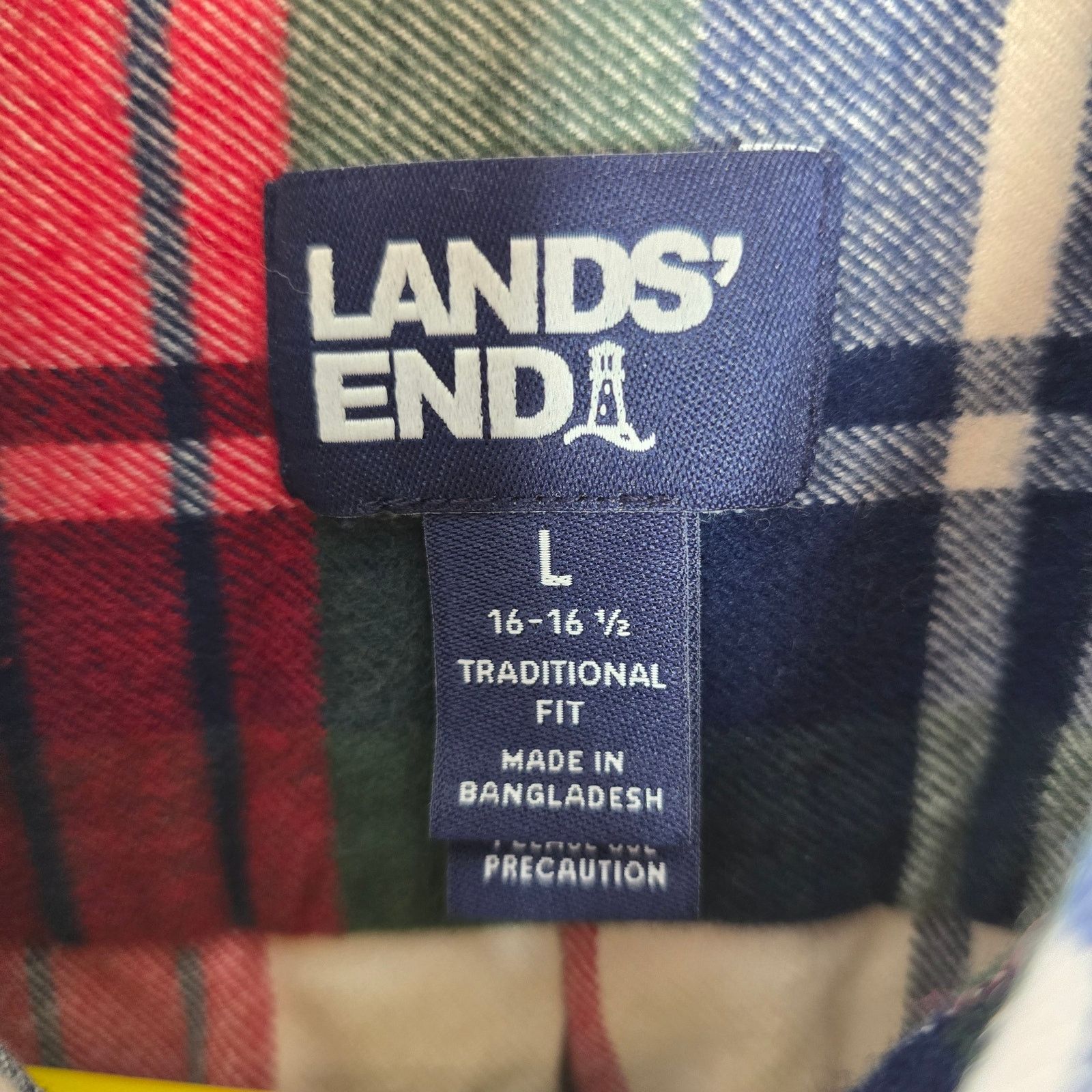 Lands' End Lands' End Plaid Flannel Button-down Shirt Large 16-16 1/2 Size US L / EU 52-54 / 3 - 3 Thumbnail