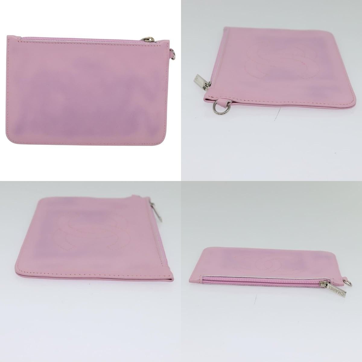 Chanel Chanel Pouch Leather Pink CC Size ONE SIZE - 3 Thumbnail