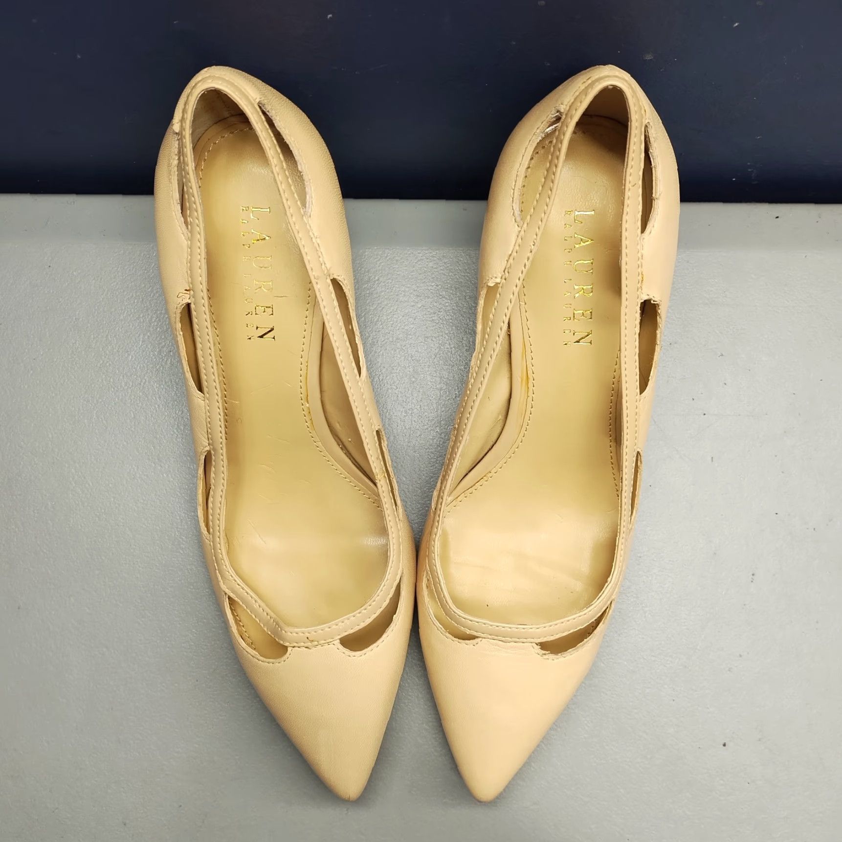 Ralph Lauren Lauren Ralph Lauren Evil Pump Heels Womens 7.5 Tan Leather Pointed Toe Slip On Size 7.5 Womens Shoes Size US 8 / IT 38 - 6 Thumbnail
