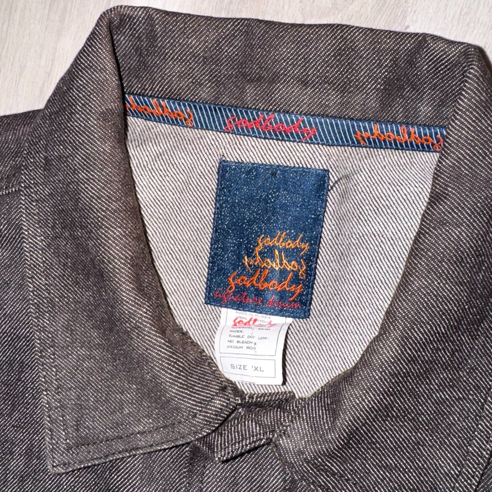 Denime GODBODY Denim Jacket & Baggy Jeans XL Brown 100% Cotton Button Up Hip Hop Men Casual Size US 36 / EU 52 - 2 Thumbnail