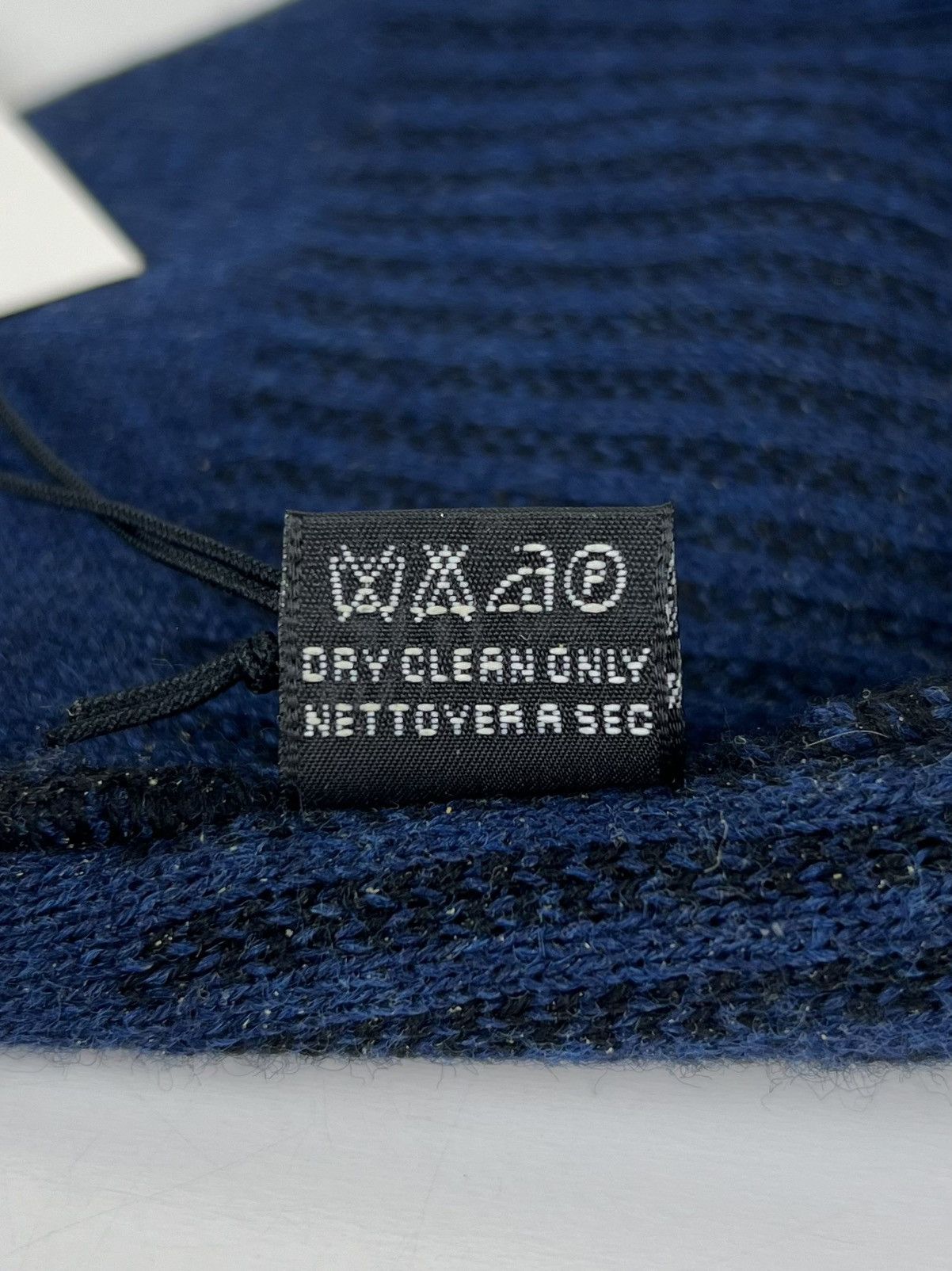 Dior DIOR Hat Wool 100% Leather Patch Logo Striped Black/Blue Men Size ONE SIZE - 14 Thumbnail