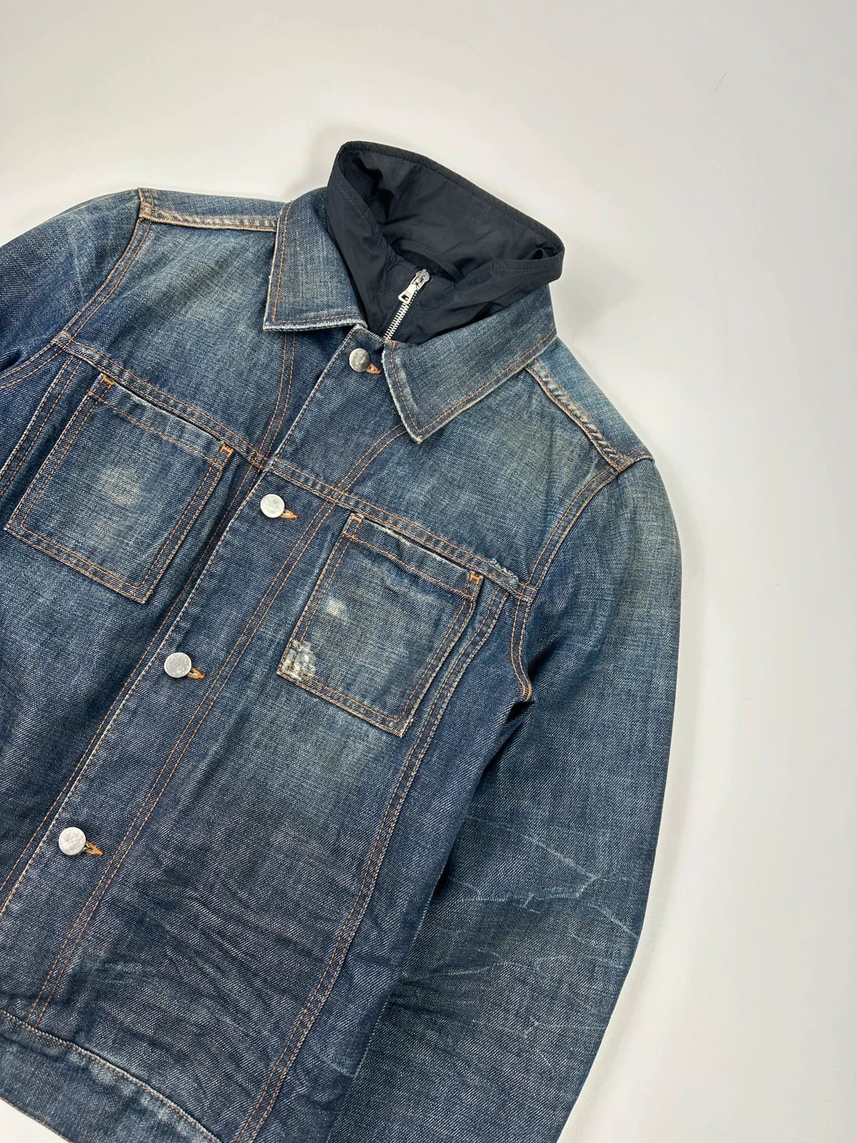 Prada Prada Milano FW2005 Indigo Blue Nylon Lining Denim Jacket Size US M / EU 48-50 / 2 - 3 Thumbnail
