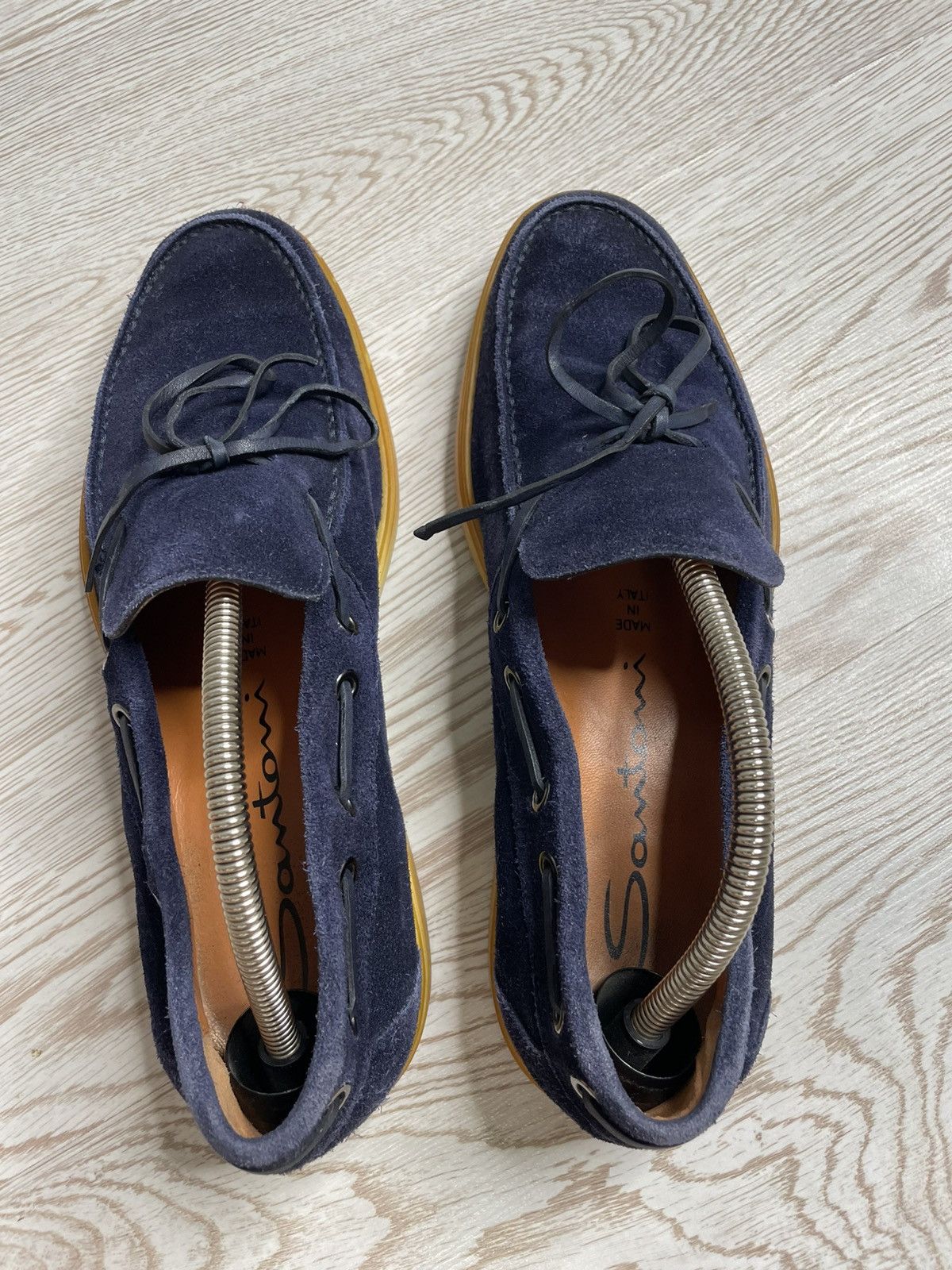 Santoni × Vintage Santoni Navy Blue suede loafers size UK 8,5 Size US 8.5 / EU 41-42 - 4 Thumbnail