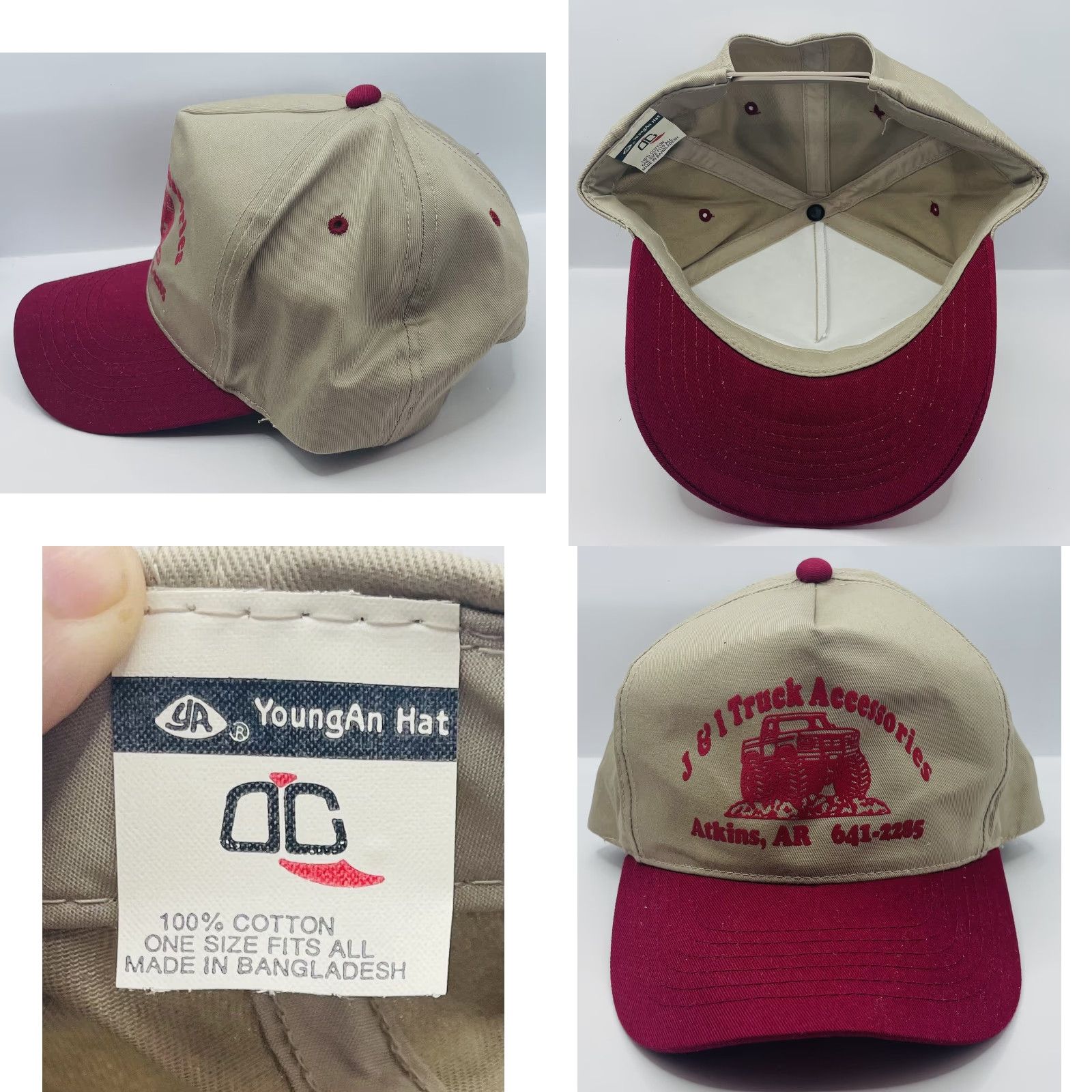 Vintage VINTAGE Snap-Back Baseball Cap Men’s J & I Truck Accessories Adjustable Brown Red Hat Cap Cap Size ONE SIZE - 8 Thumbnail