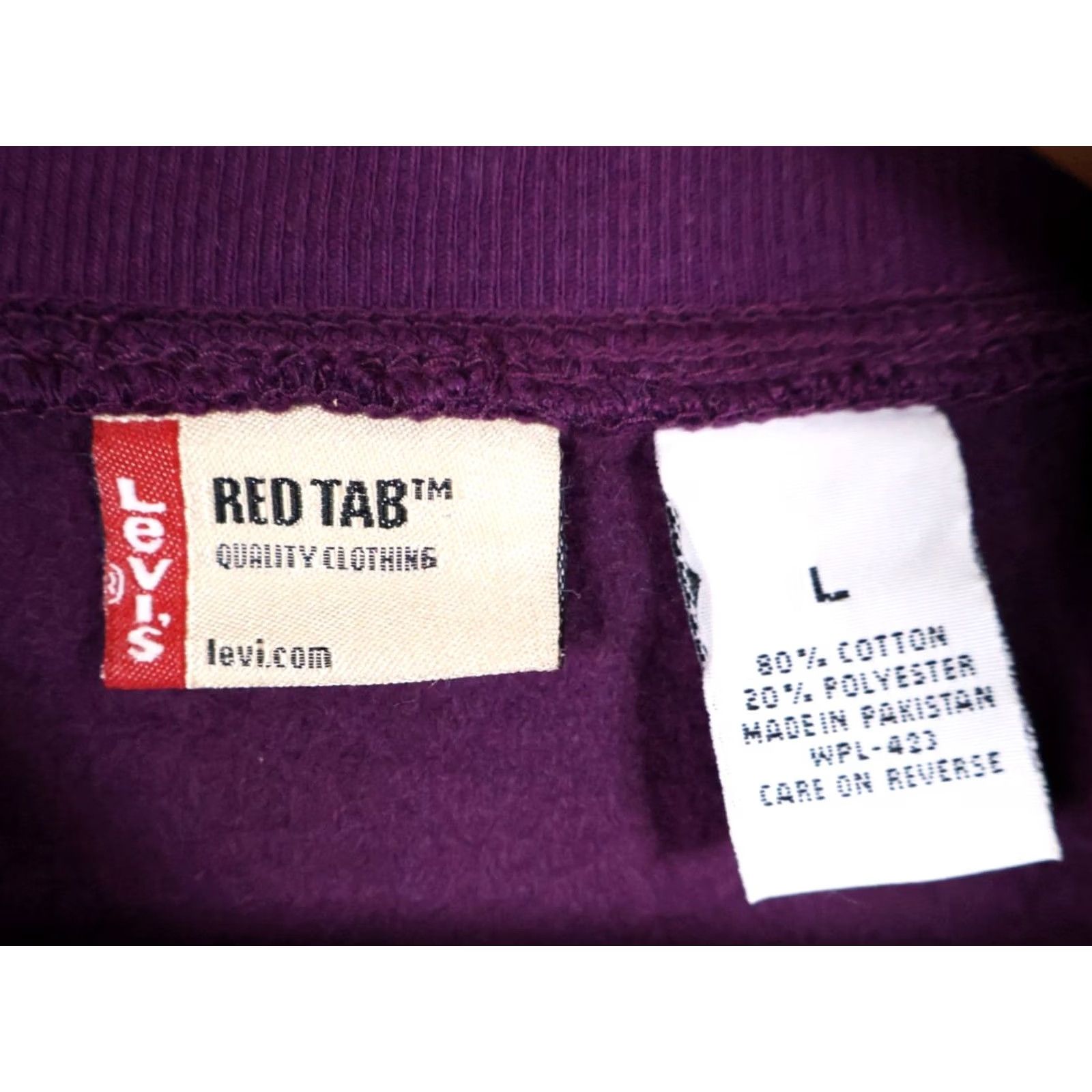 Levi's VINTAGE Levi'S Shirt Mens L Purple VTG Red Tab Sweatshirt Men Crewneck Embroidered Y2K Fleece Size US L / EU 52-54 / 3 - 3 Thumbnail