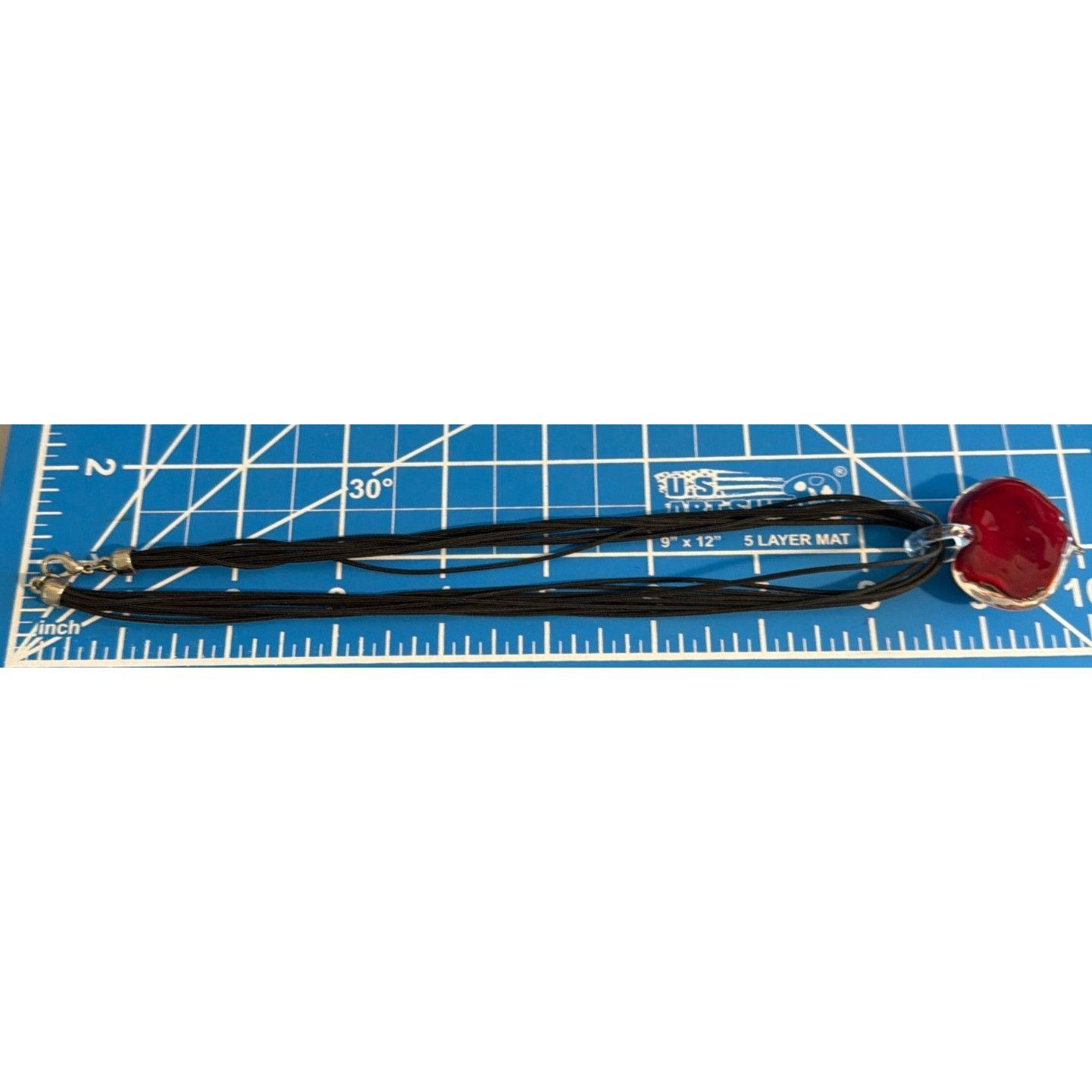 Other Heart Dichroic Glass Pendant Necklace Black Multi Cord Red S Size ONE SIZE - 5 Thumbnail