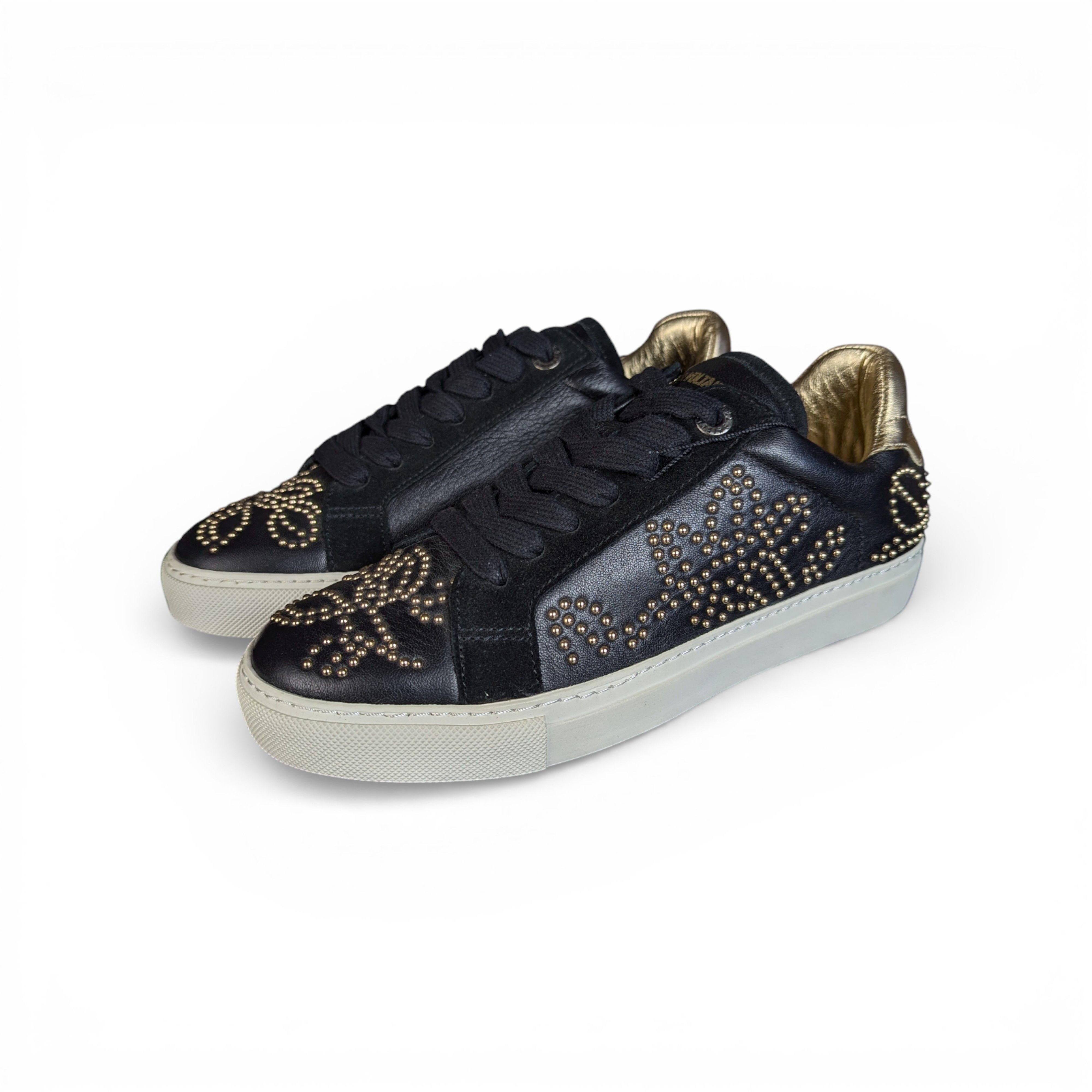 Zadig & Voltaire ZADIG&VOLTAIRE BLACK LEATHER SNEAKERS Size US 6 / IT 36 - 6 Thumbnail
